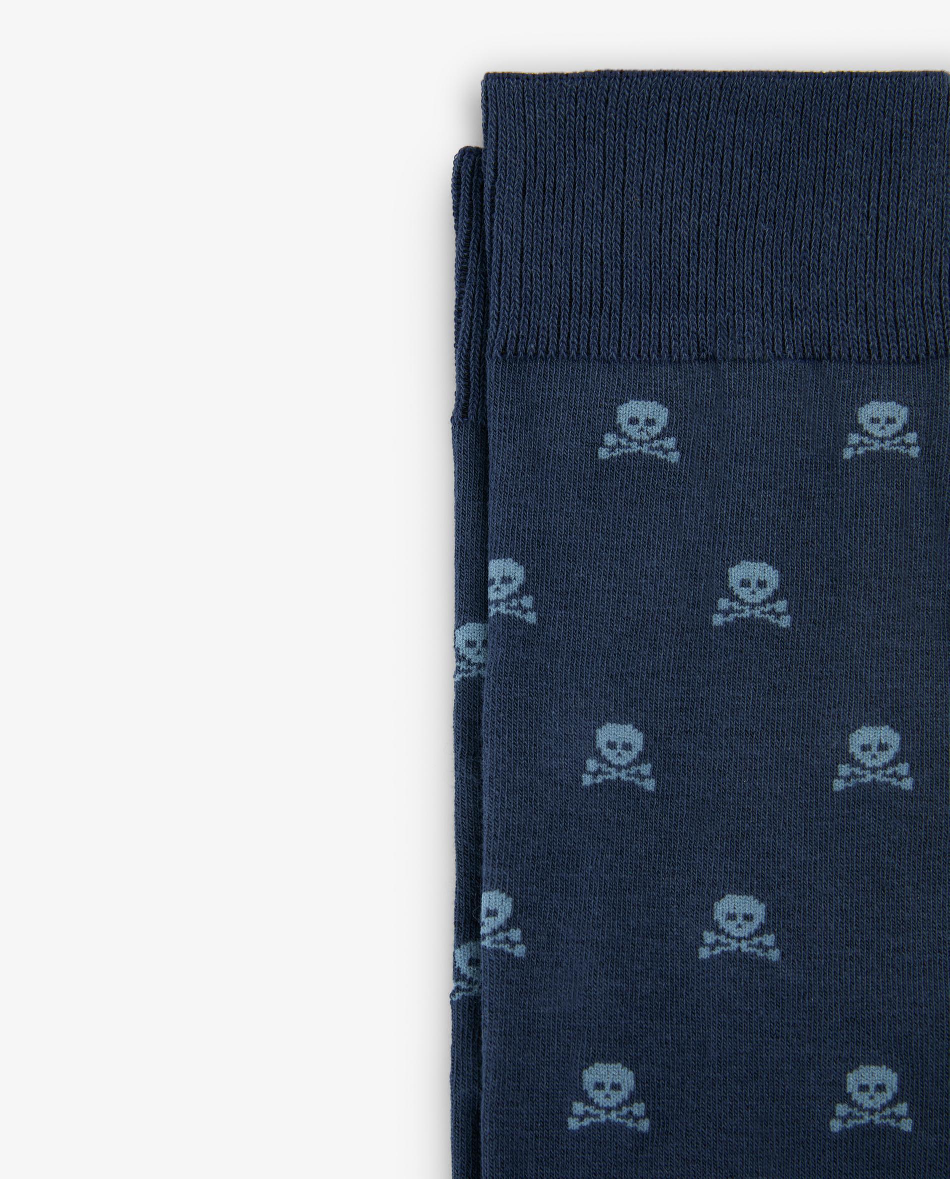 Calcetines altos de hombre con estampado de calaveras - Scalpers - Navy Navy-3