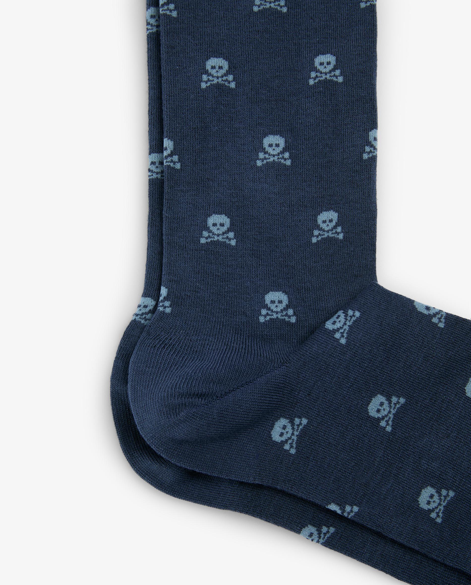 Calcetines altos de hombre con estampado de calaveras - Scalpers - Navy Navy-2