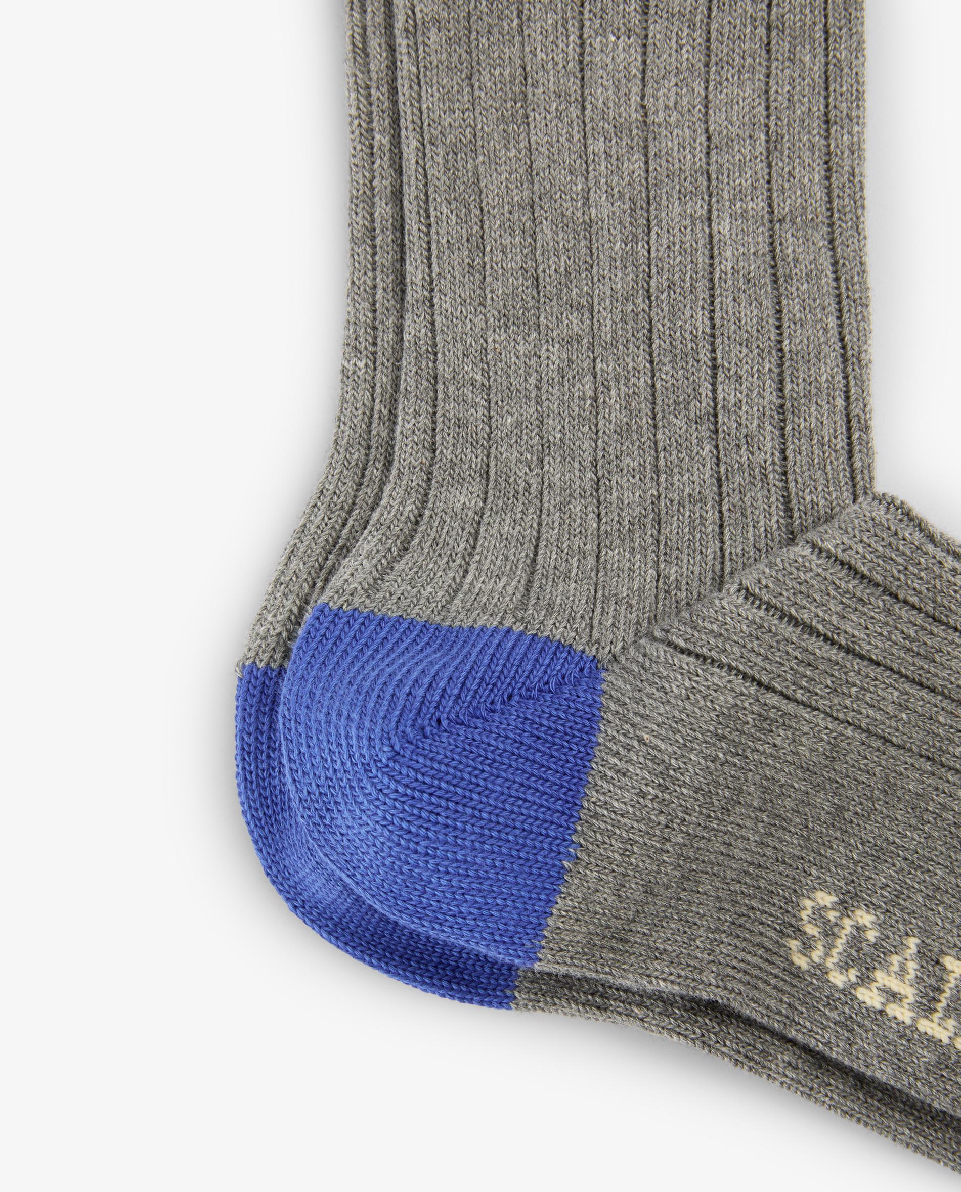 Calcetines cortos de hombre acanalados con contrastes - Scalpers - Gris Gris-2