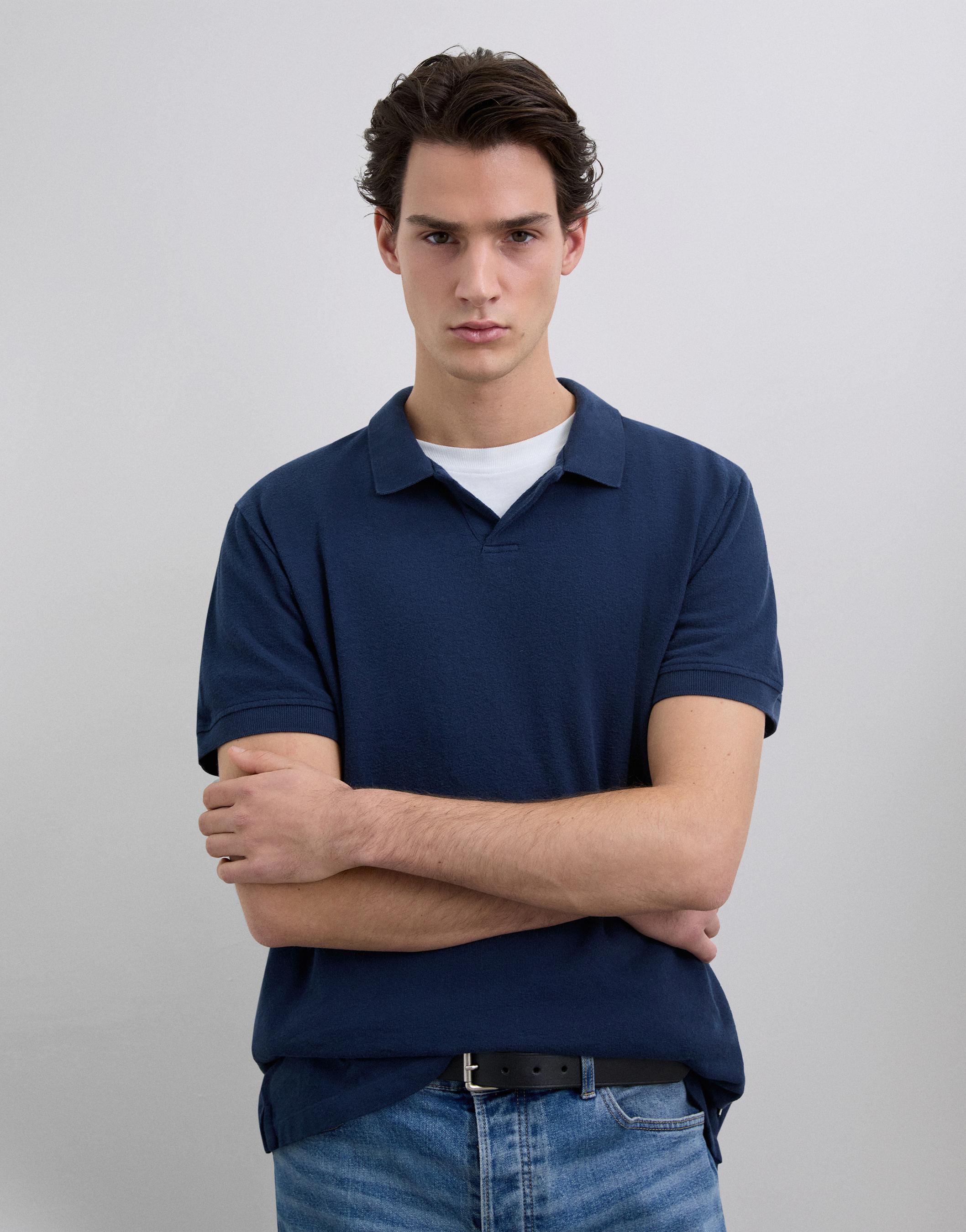 Polo de manga corta de hombre regular fit 100% algodón - Scalpers - Azul marino Azul marino-1
