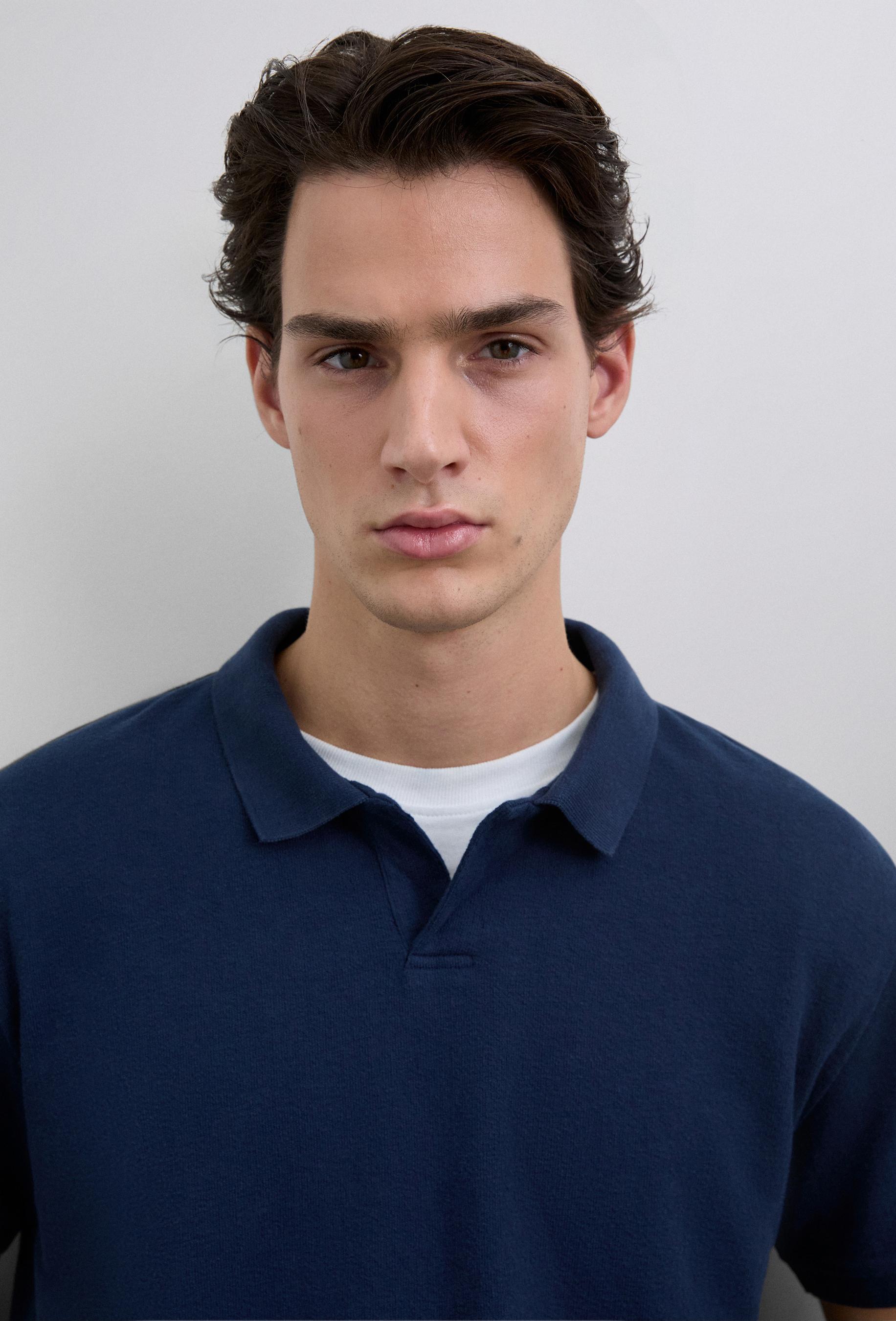 Polo de manga corta de hombre regular fit 100% algodón - Scalpers - Azul marino Azul marino-4