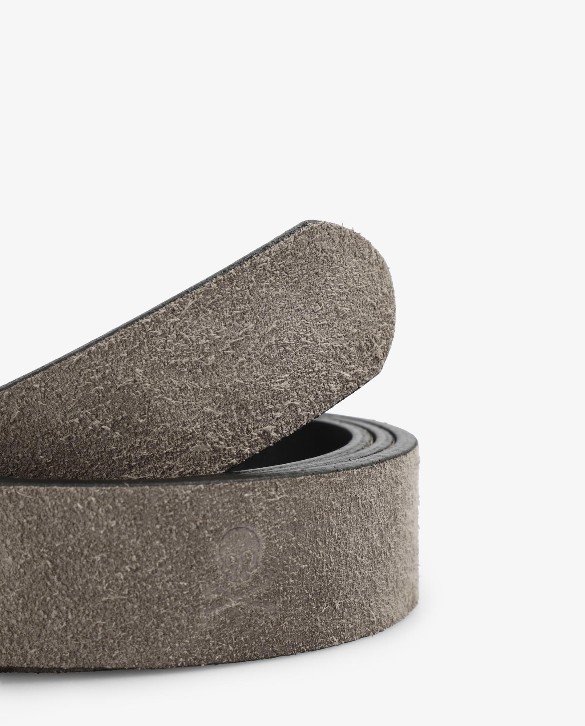 Cinturón de hombre de piel con acabado en ante - Scalpers - Gris Gris-2