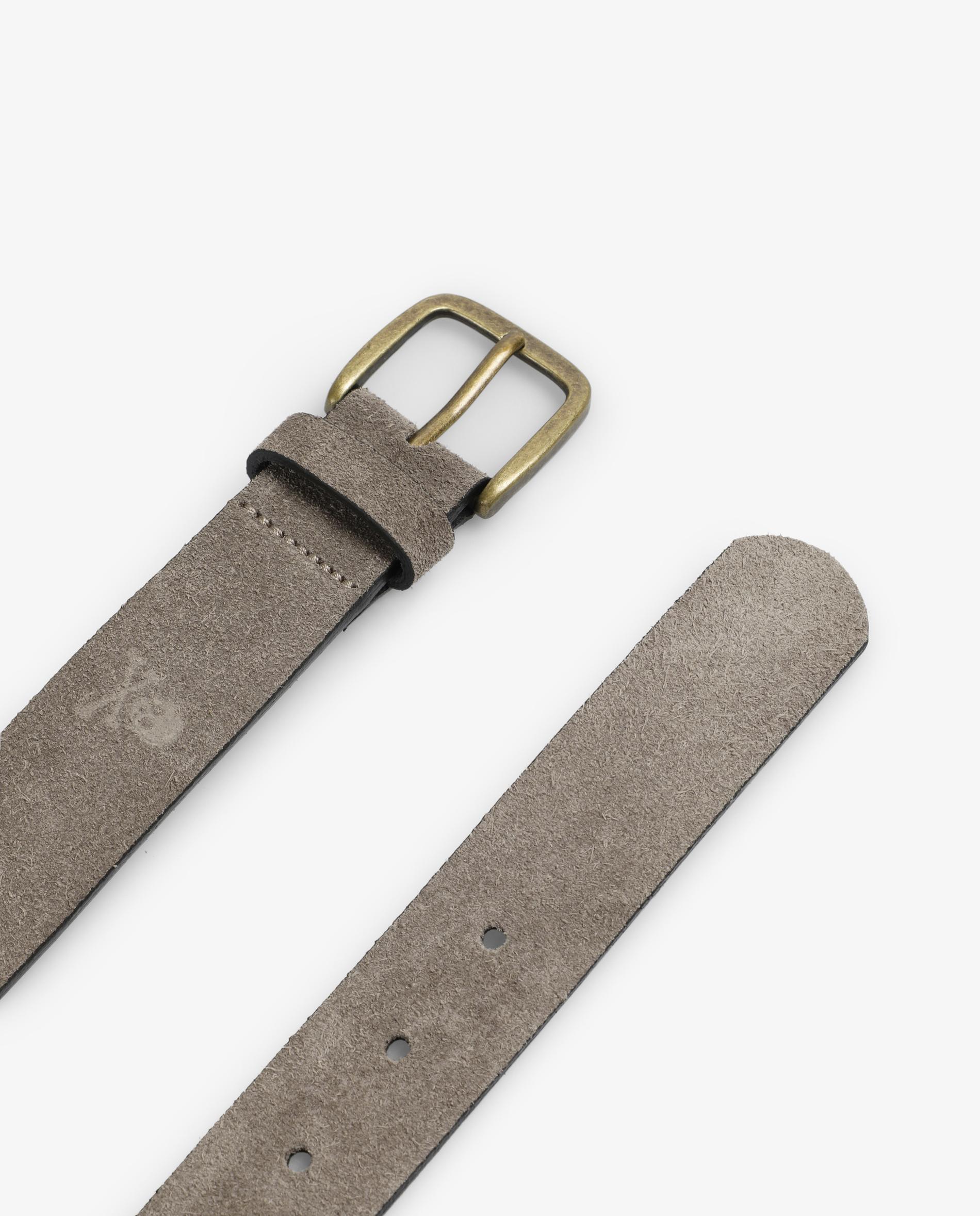 Cinturón de hombre de piel con acabado en ante - Scalpers - Gris Gris-4