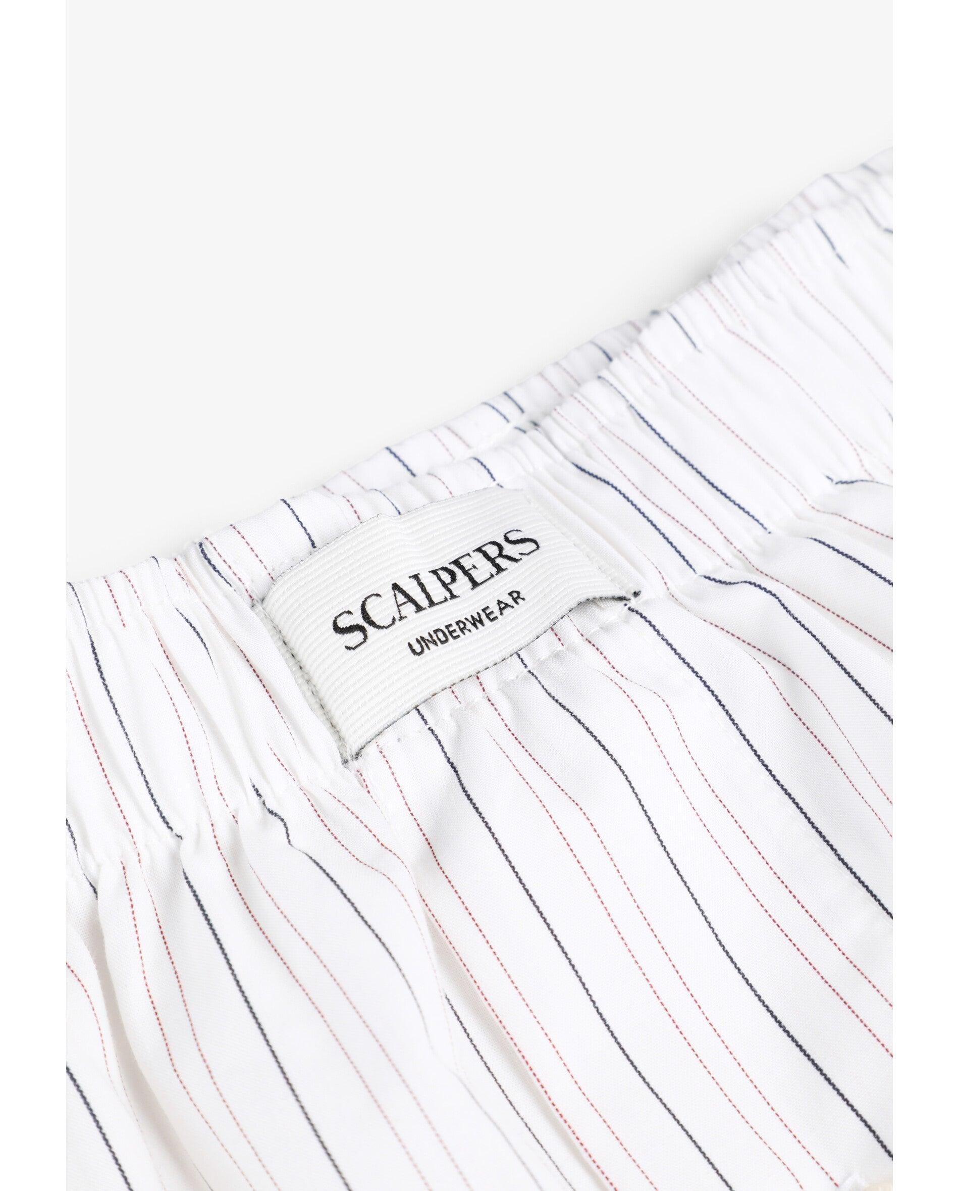 Bóxer de tela de hombre de algodón estampado - Scalpers - Blanco Blanco-2