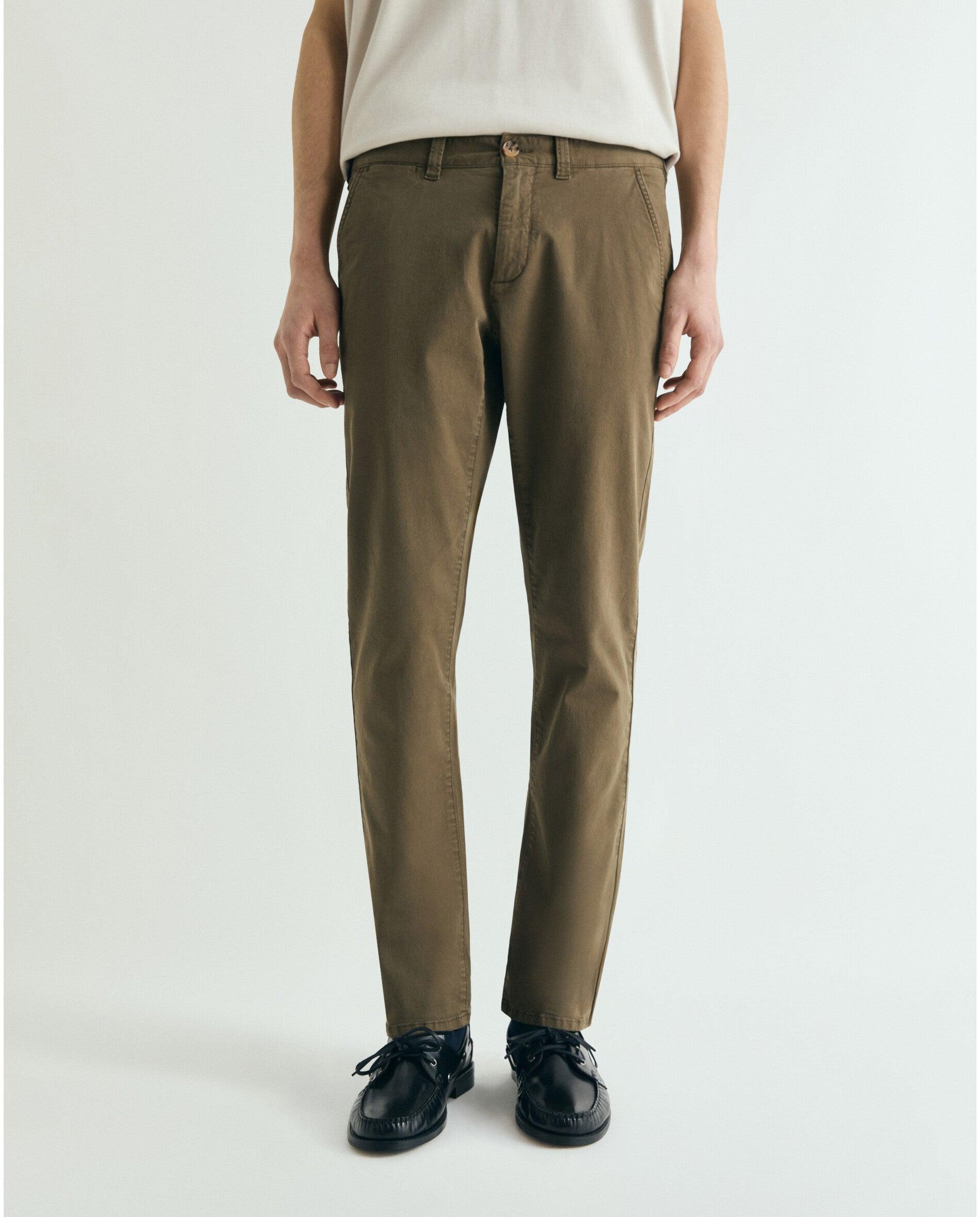 Chino de hombre regular ligeramente elástico - Scalpers - Verde militar Verde militar-2