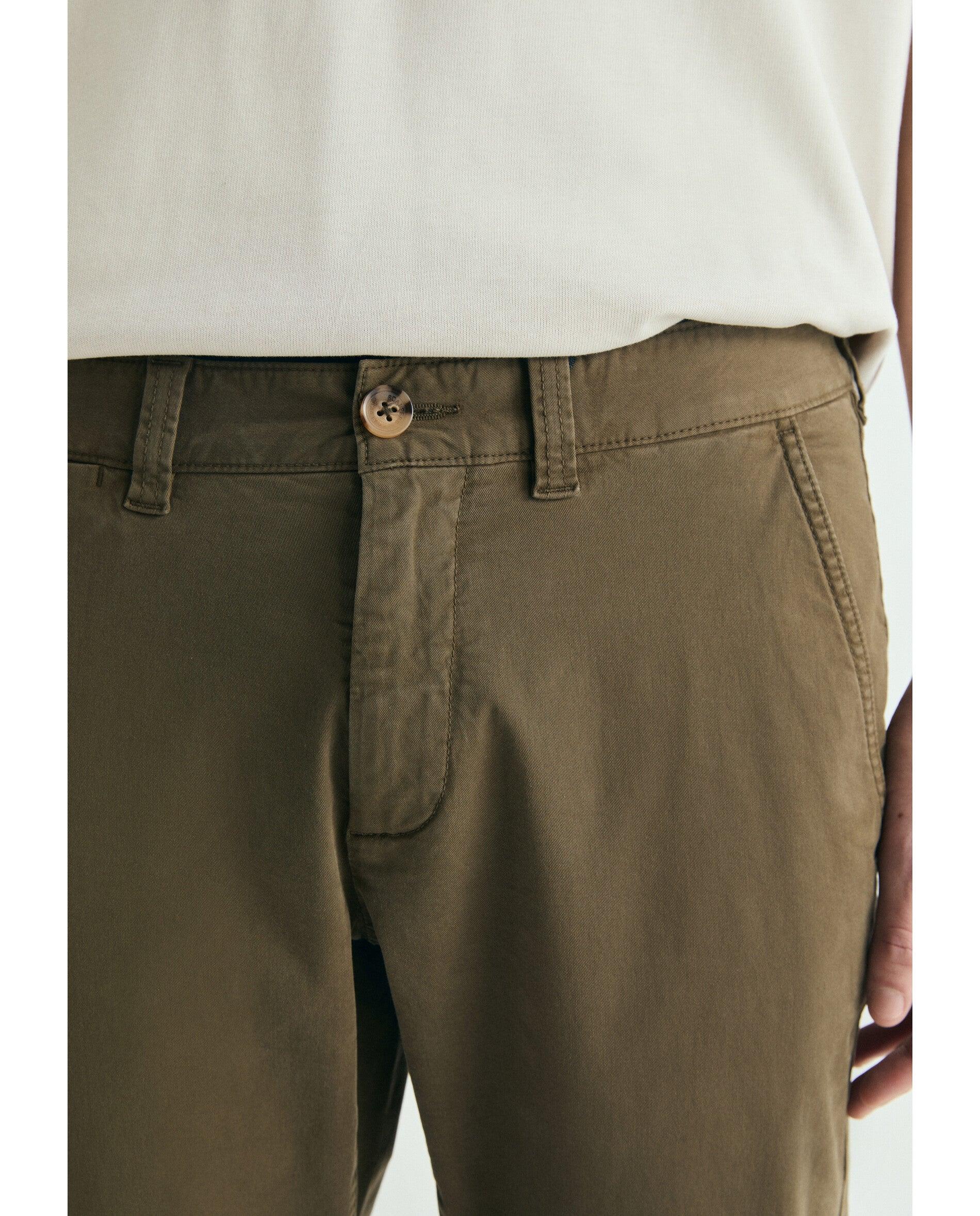 Chino de hombre regular ligeramente elástico - Scalpers - Verde militar Verde militar-4