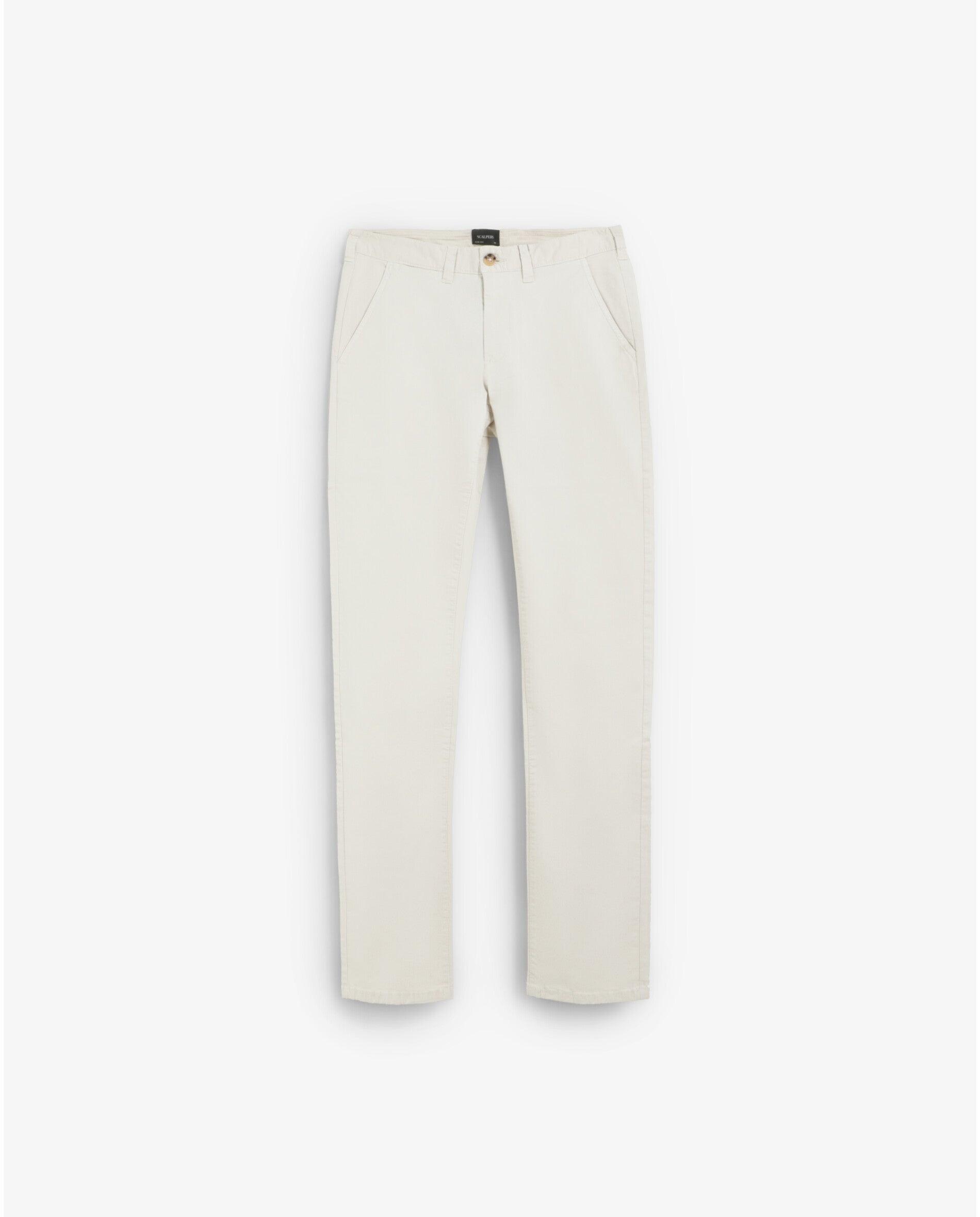 Chino de hombre regular ligeramente elástico - Scalpers - Crema Crema-6