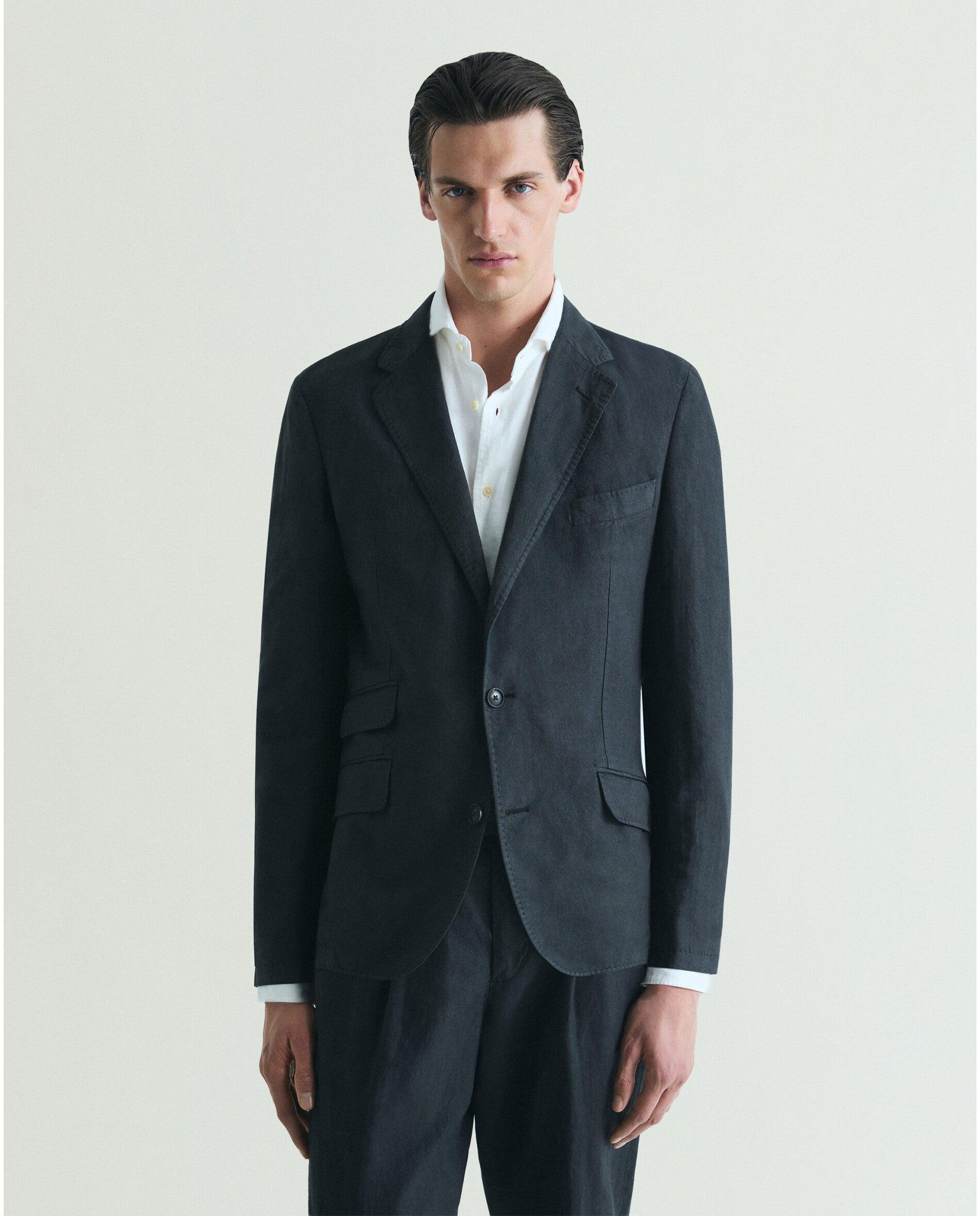 Imagen 0 de Chaqueta de traje de hombre regular fit forrada con aberturas posteriores Navy