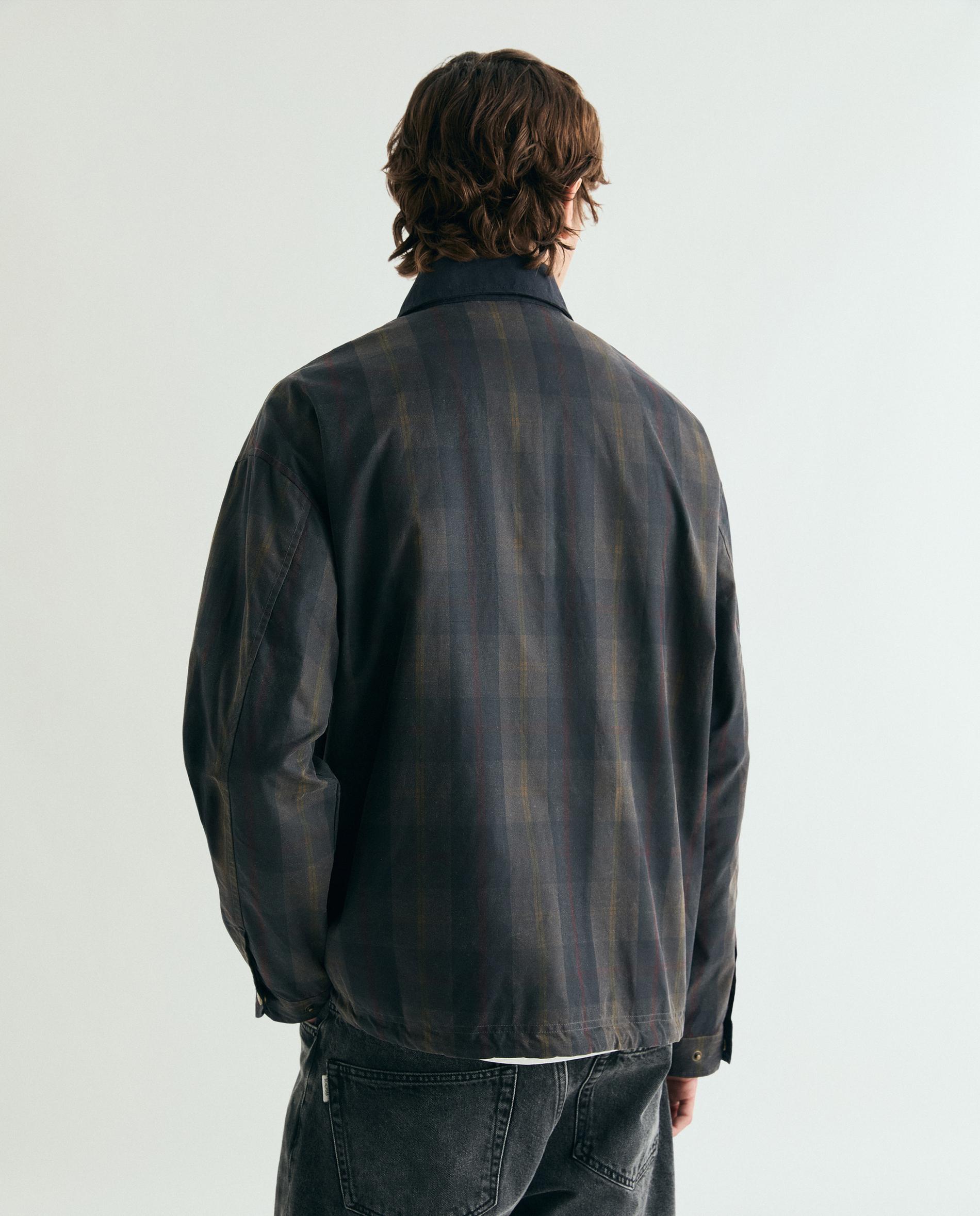 Parka de hombre a cuadros con cierre de snaps - Scalpers - Navy Navy-2