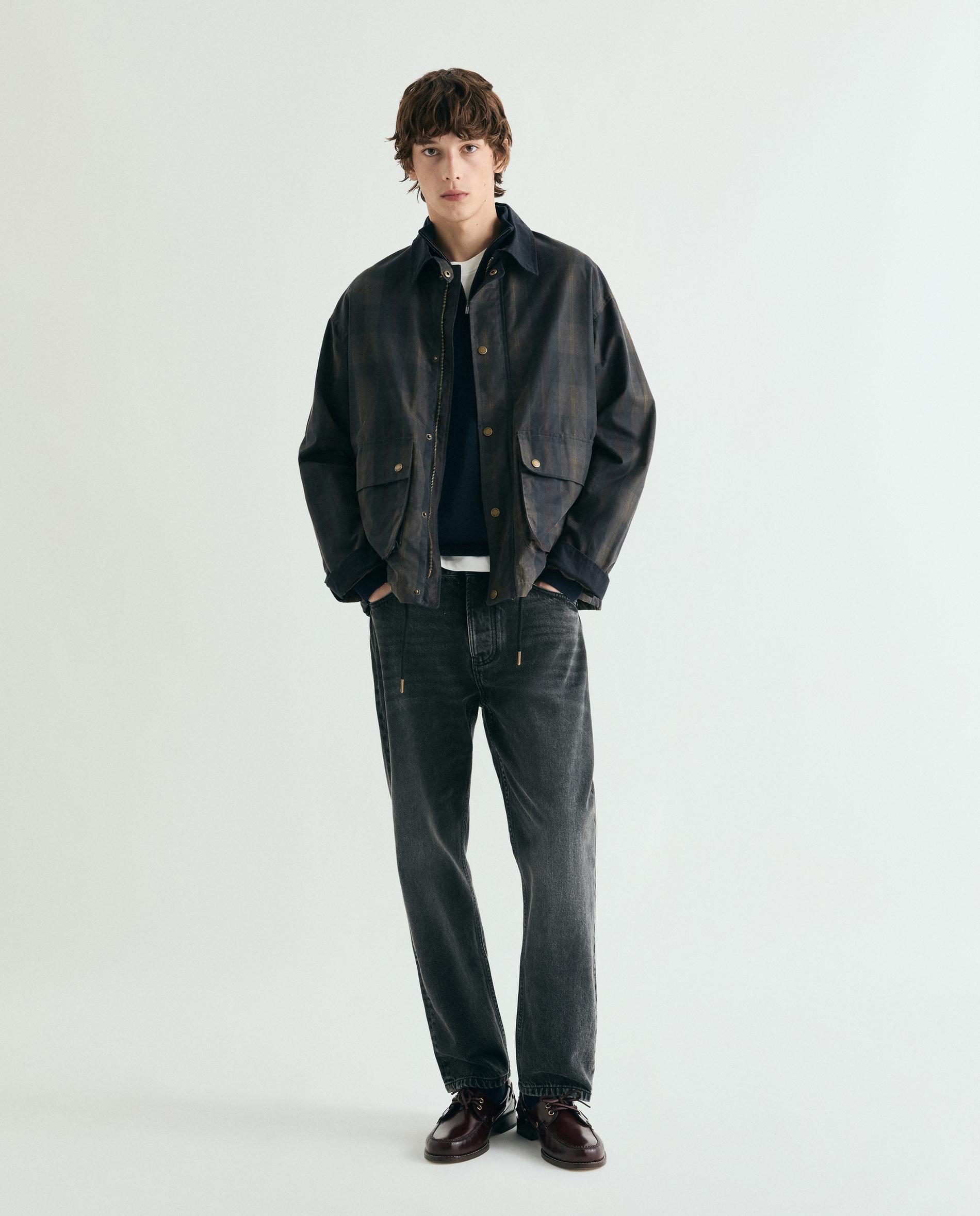 Parka de hombre a cuadros con cierre de snaps - Scalpers - Navy Navy-3