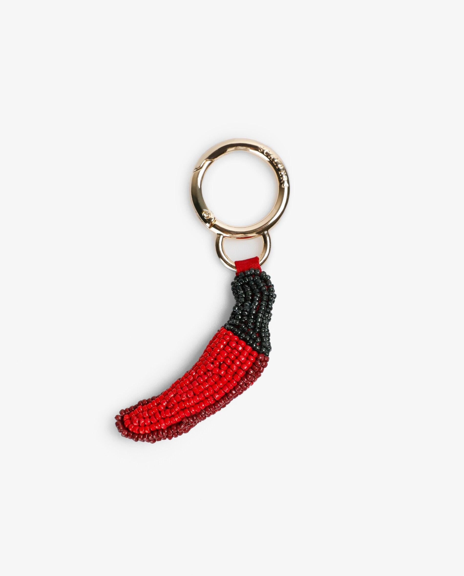Llavero de mujer realizado con cuentas - Scalpers - Rojo Rojo-1