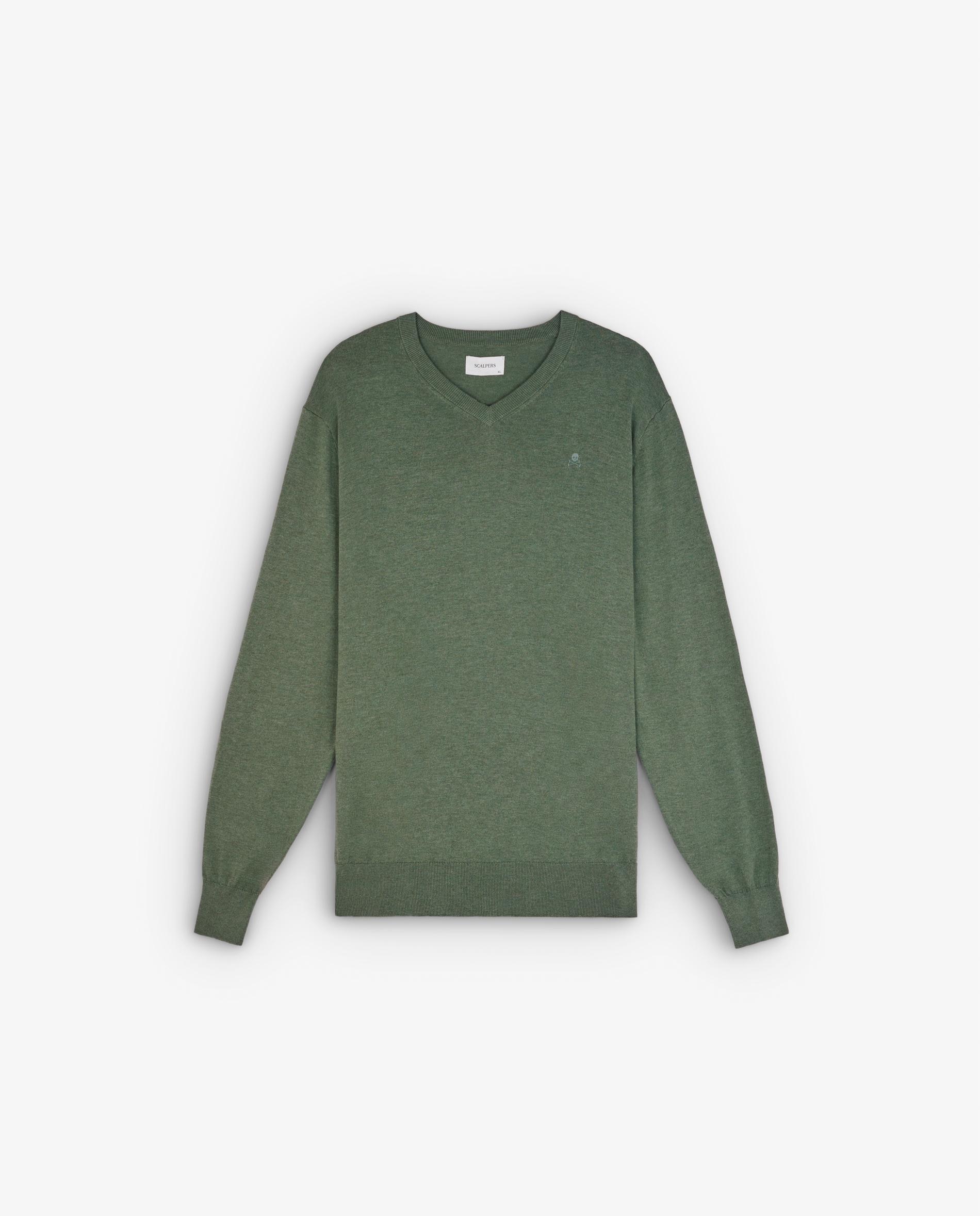 Imagen 6 de Jersey de hombre de algodón supima con cuello pico - Scalpers - Verde militar Verde militar