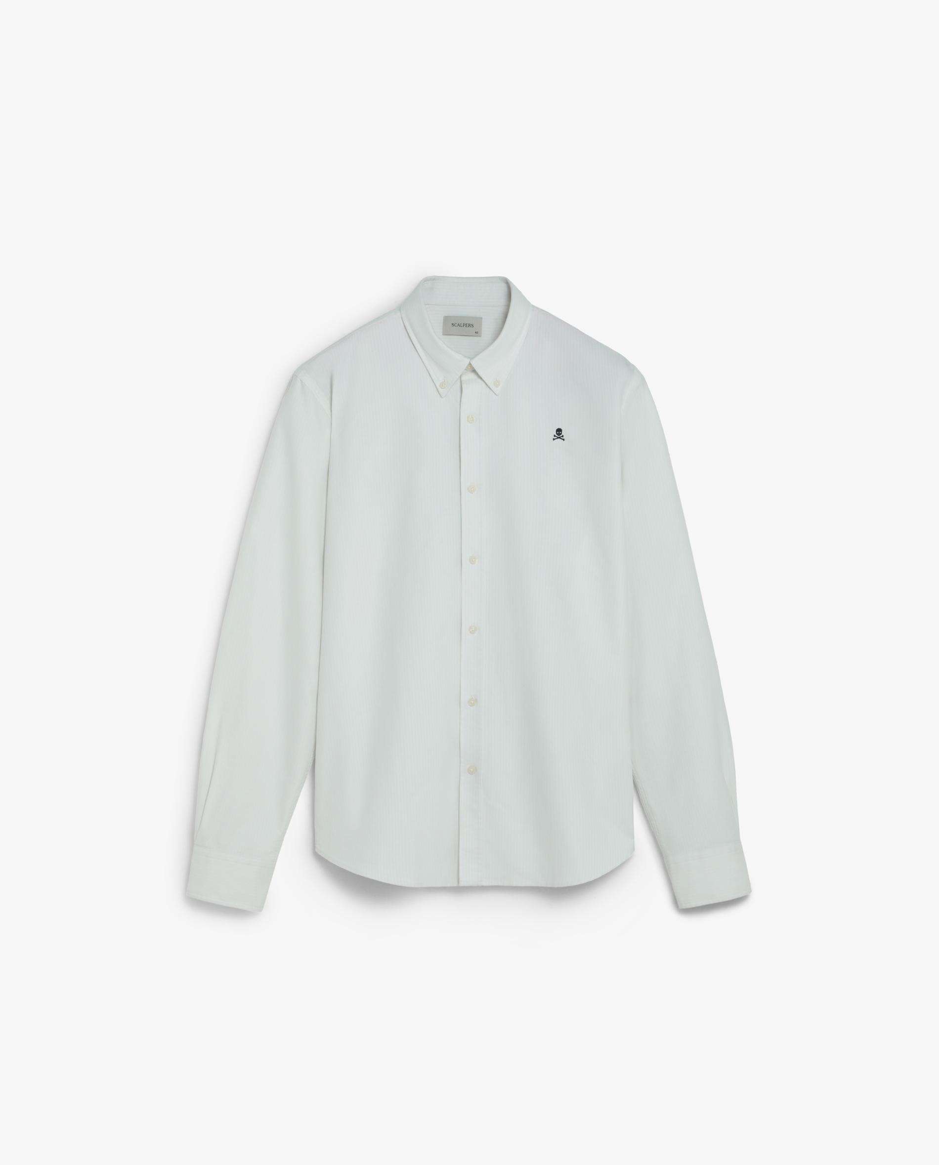Camisa oxford de hombre regular fit de rayas - Scalpers - Verde menta Verde menta-6