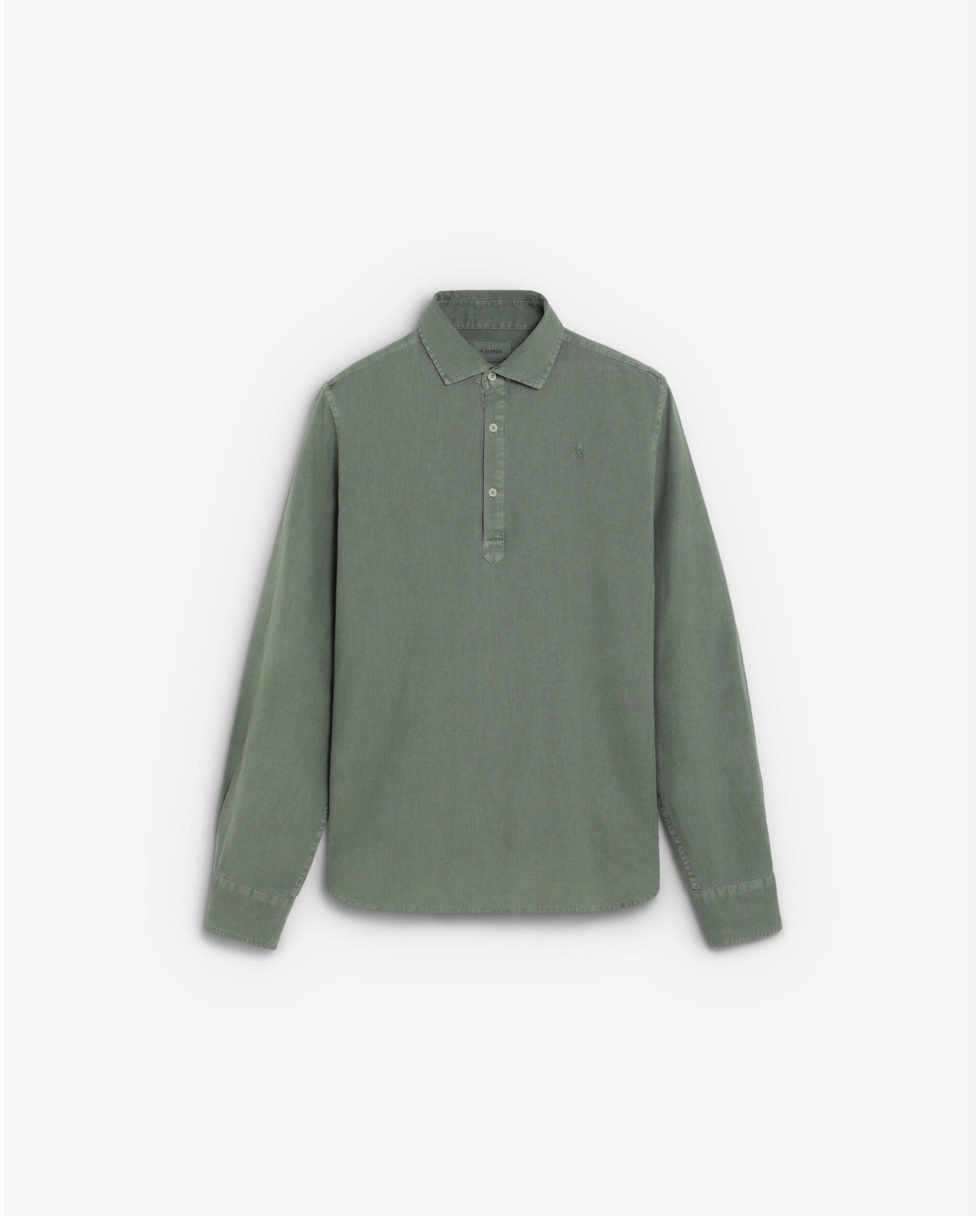 Imagen 5 de Camisa de hombre regular fit tipo polera - Scalpers - Verde Agua Verde Agua