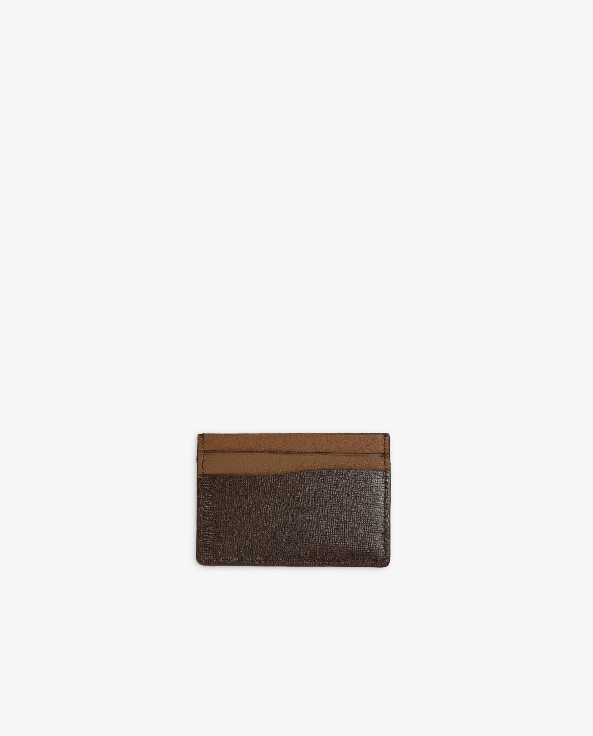 Imagen 0 de Tarjetero de hombre en piel con bolsillo superior Marrón