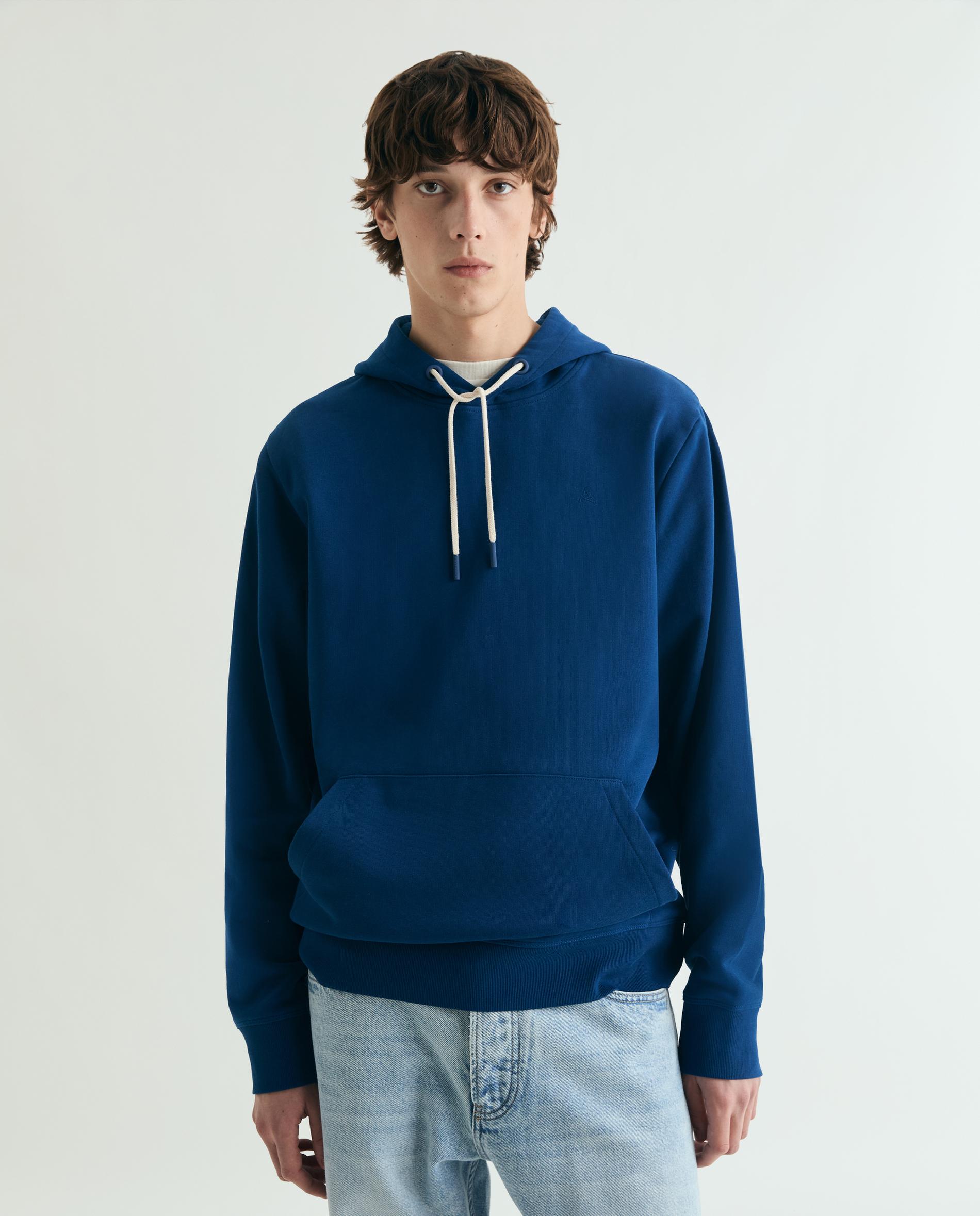 Sudadera de hombre con capucha y bolsillo canguro - Scalpers - Azul oscuro Azul oscuro-1