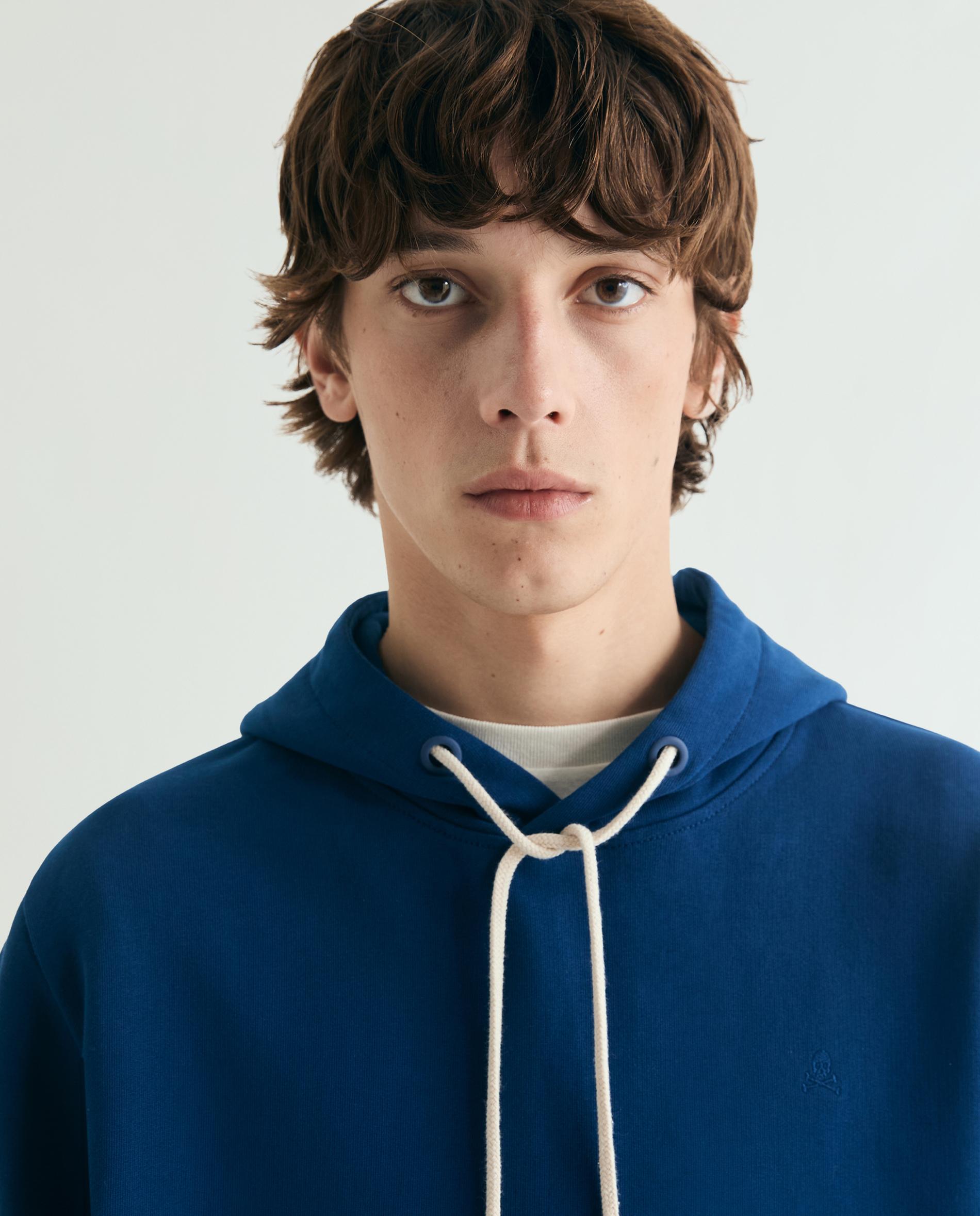 Sudadera de hombre con capucha y bolsillo canguro - Scalpers - Azul oscuro Azul oscuro-4