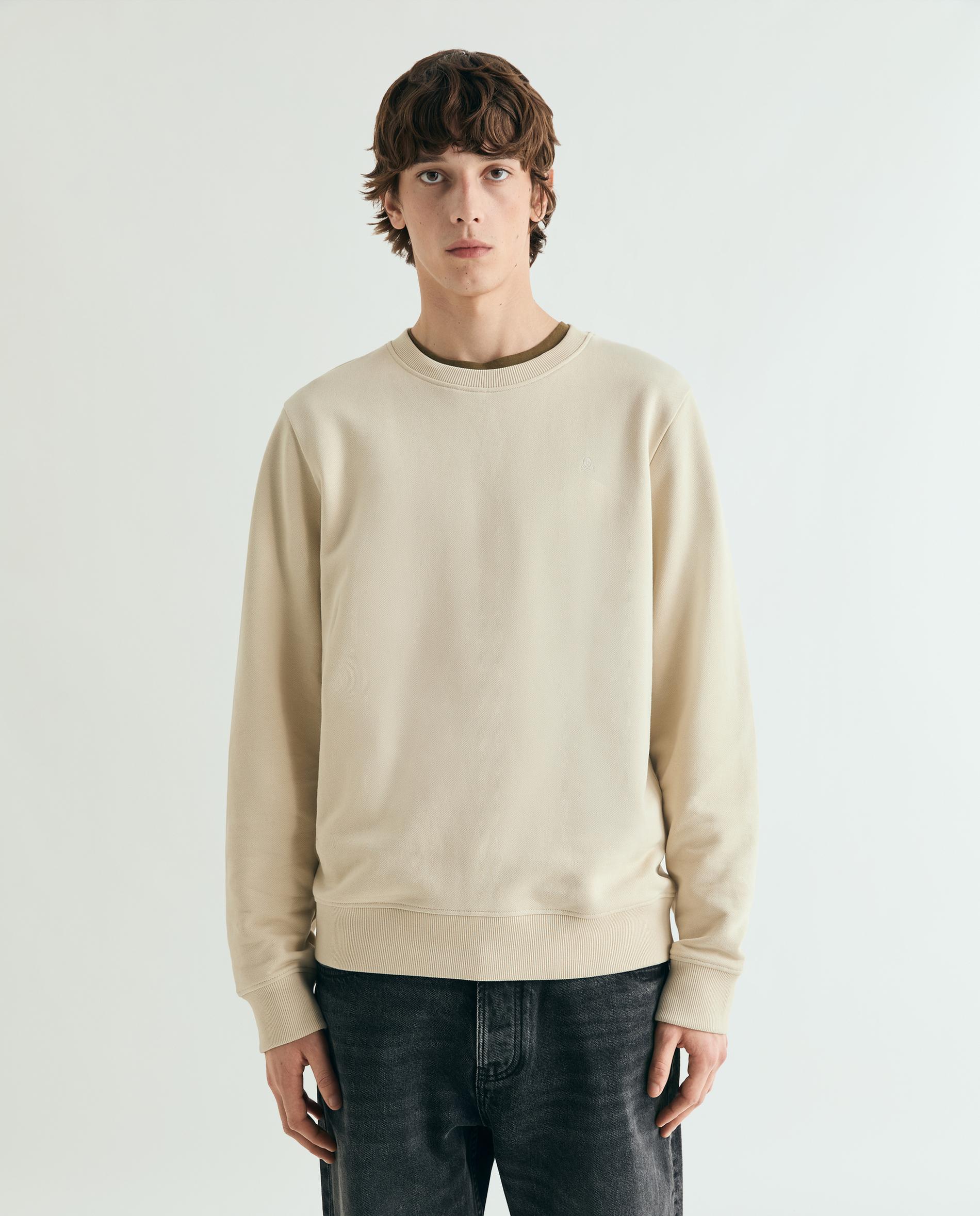 Scalpers - Sudadera de hombre con cuello redondo y logo bordado a tono.