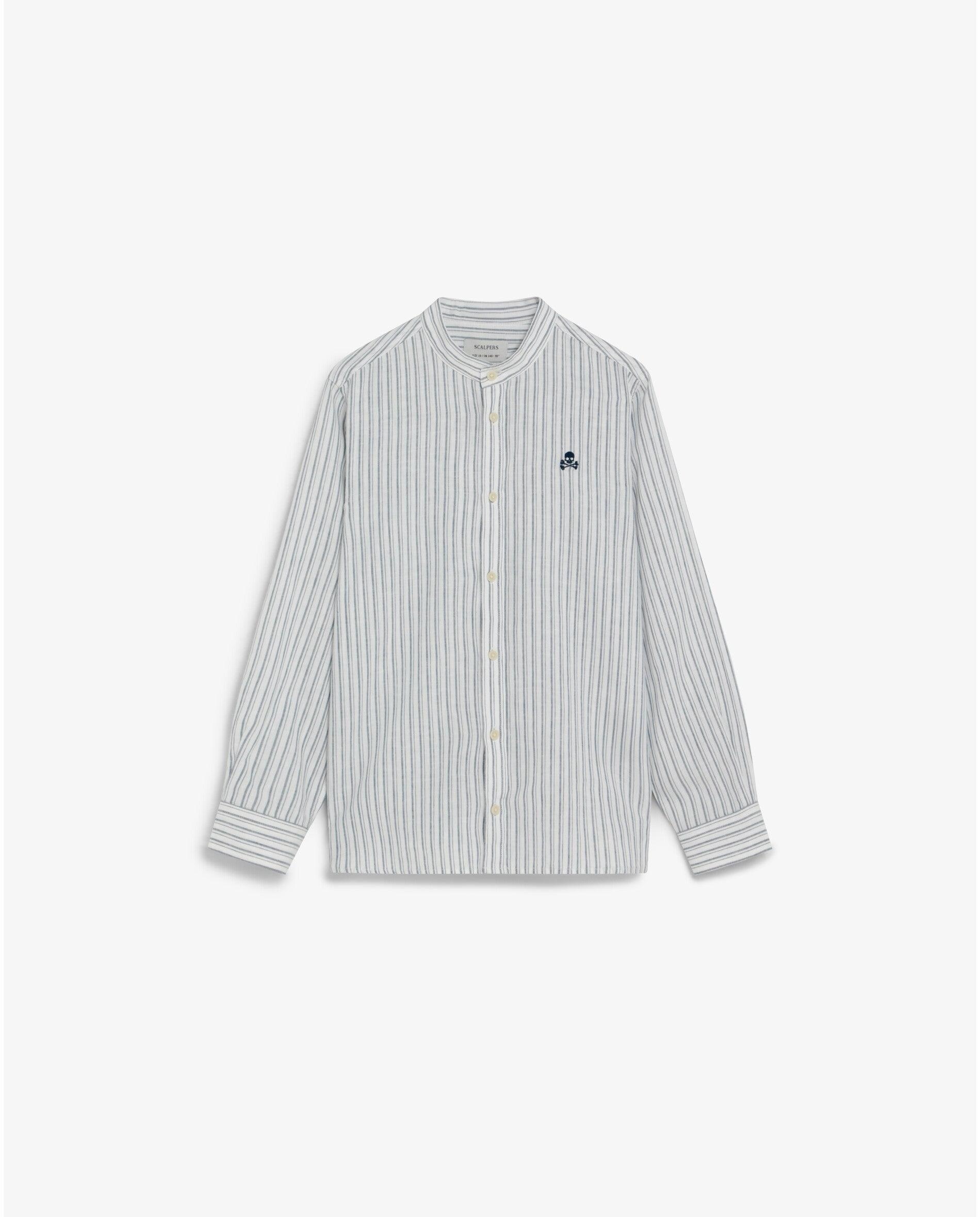 Camisa de niño a rayas con cuello mao