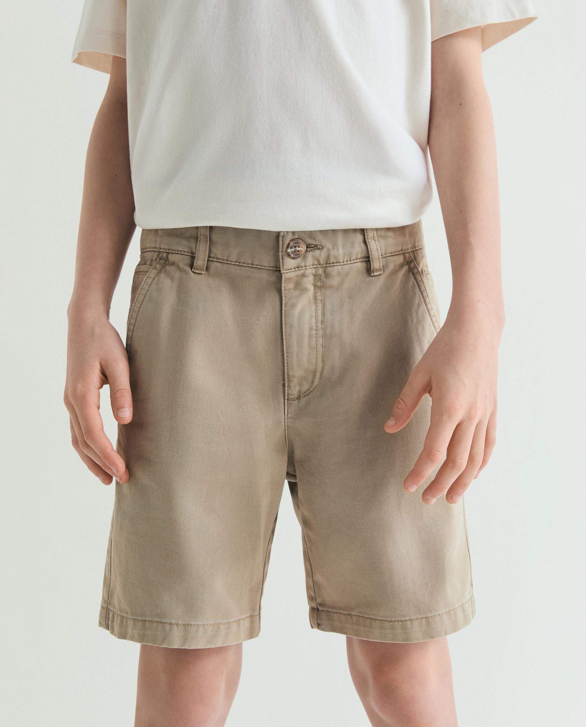 Bermuda de niño con cremallera y botón - Scalpers - Caribe Camel-2
