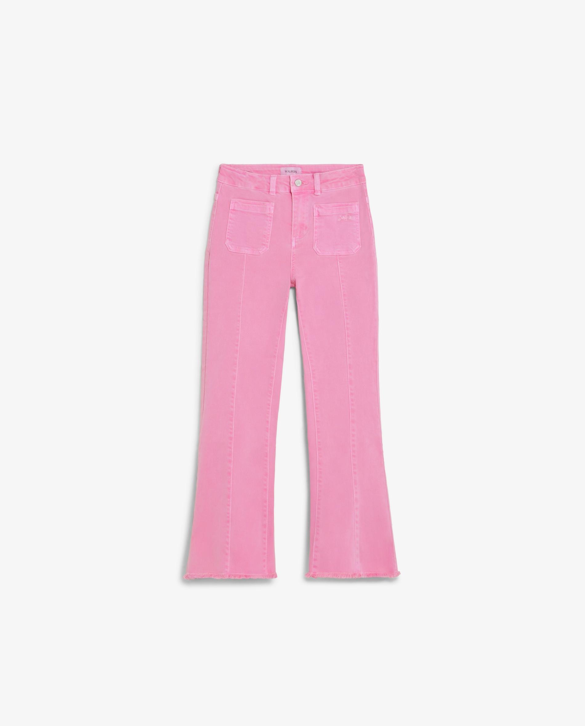 Vaquero de niña acampanado con bajo deshilachado - Scalpers - Rosa Rosa-7