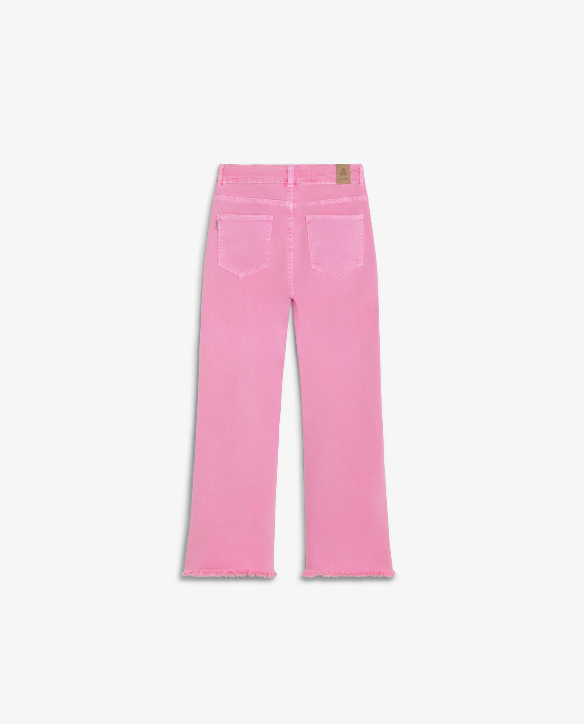 Vaquero de niña acampanado con bajo deshilachado - Scalpers - Rosa Rosa-6