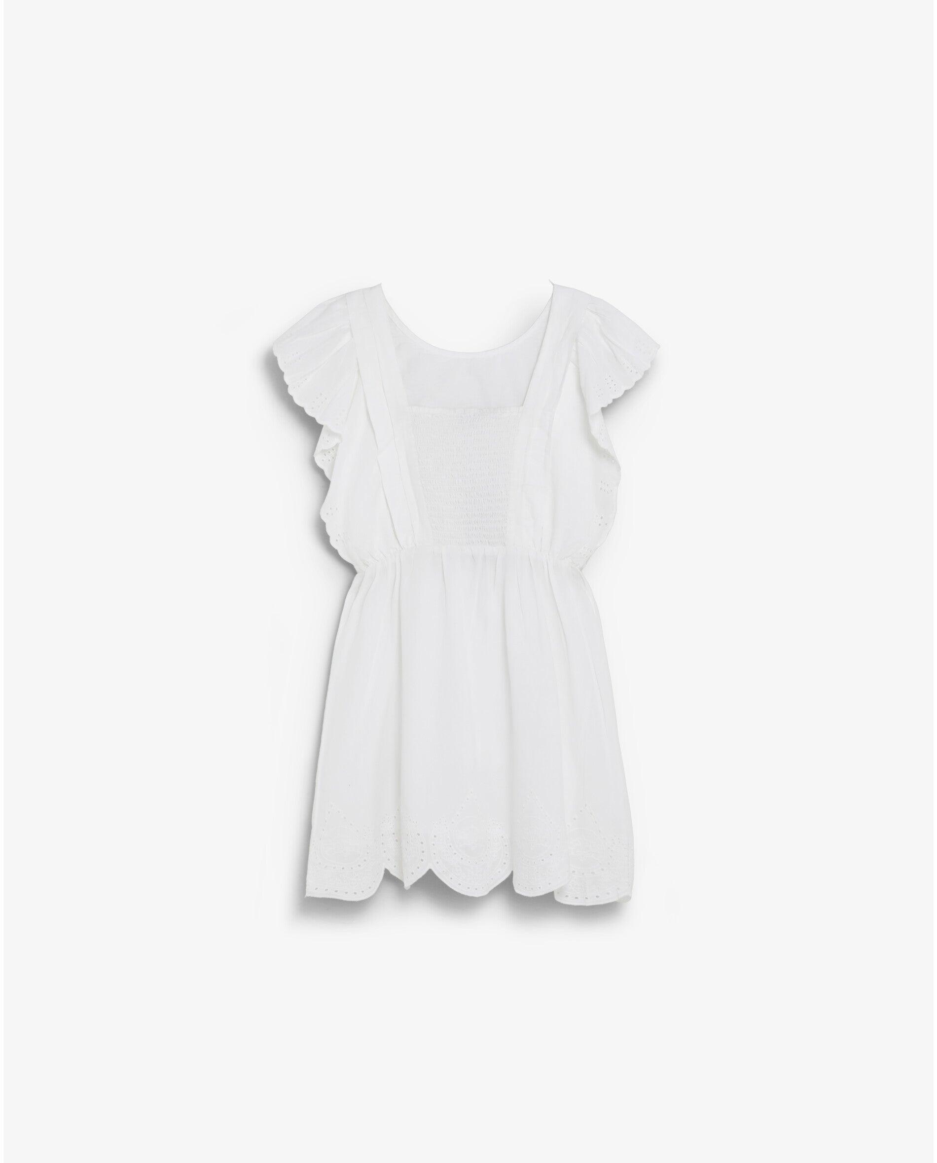 Vestido de niña bordado con volantes - Scalpers - Blanco Blanco-2