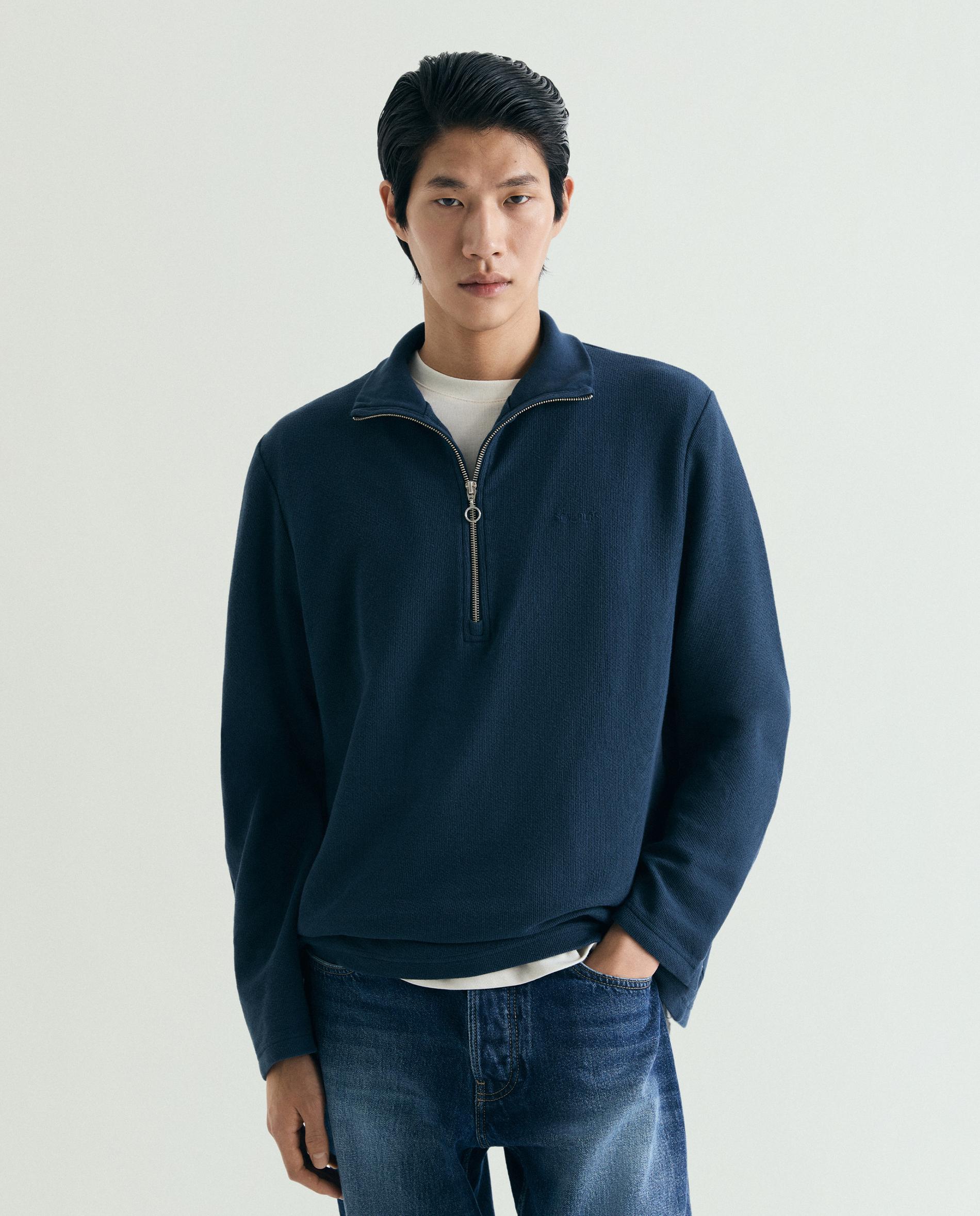Scalpers - Sudadera de hombre con cuello subido y media cremallera.