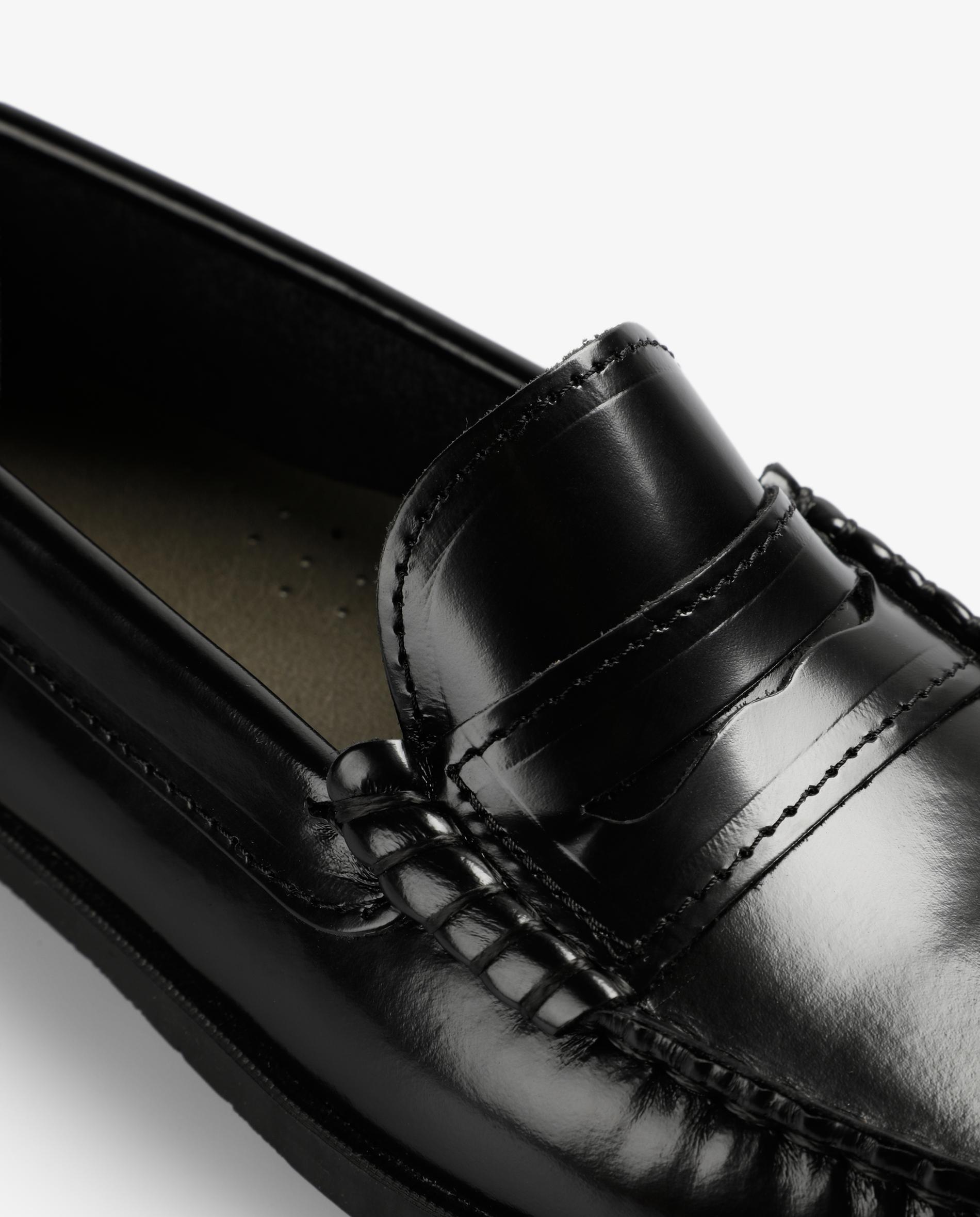 Mocasines de niño de piel con antifaz y acabado brillante - Scalpers - Negro Negro-6