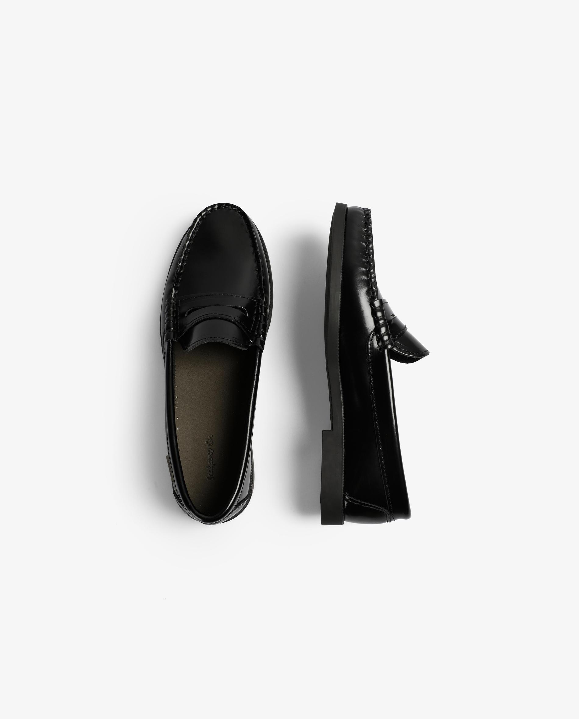 Mocasines de niño de piel con antifaz y acabado brillante - Scalpers - Negro Negro-8