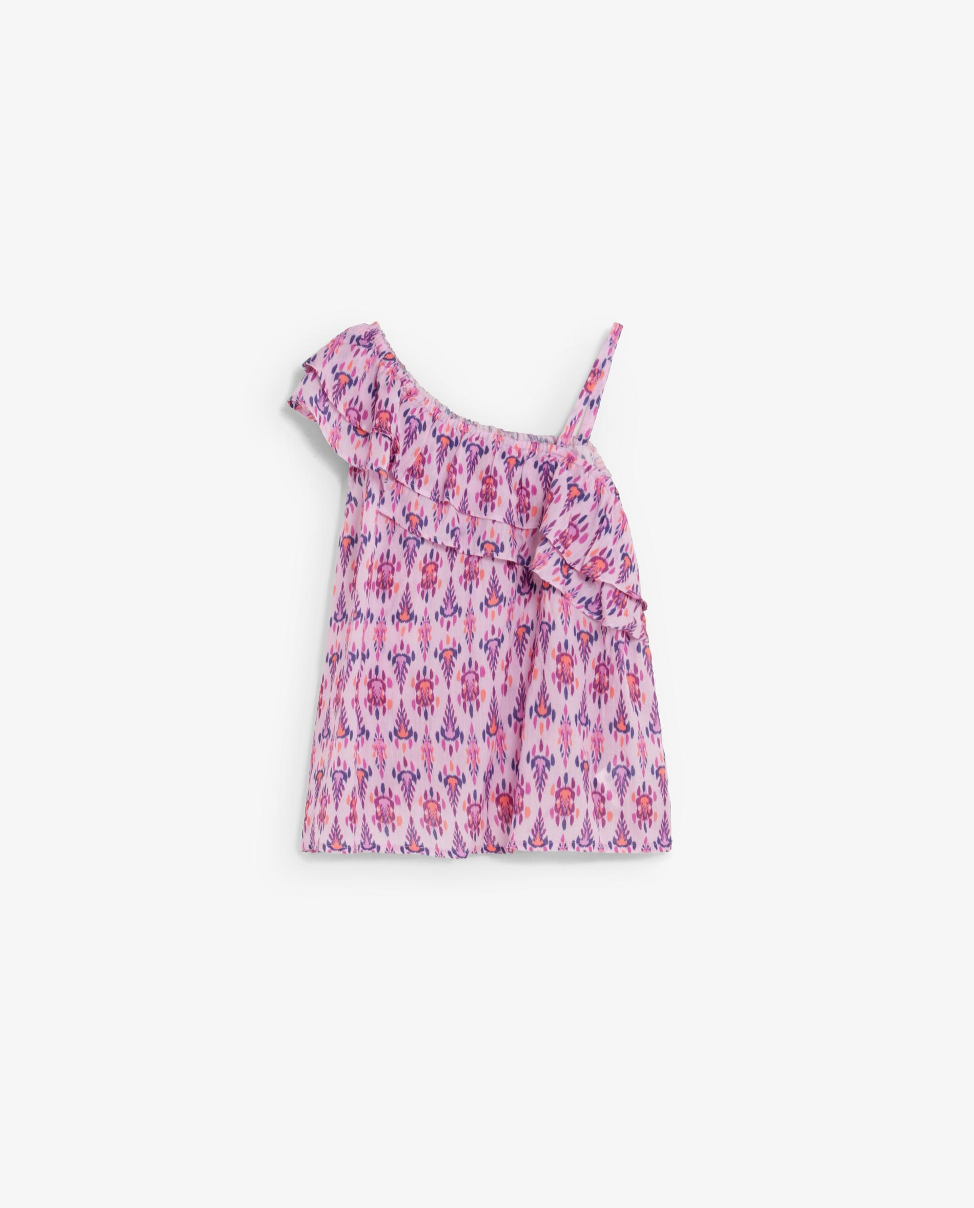 Top de niña asimétrico con estampado - Scalpers - Multicolor Multicolor-5