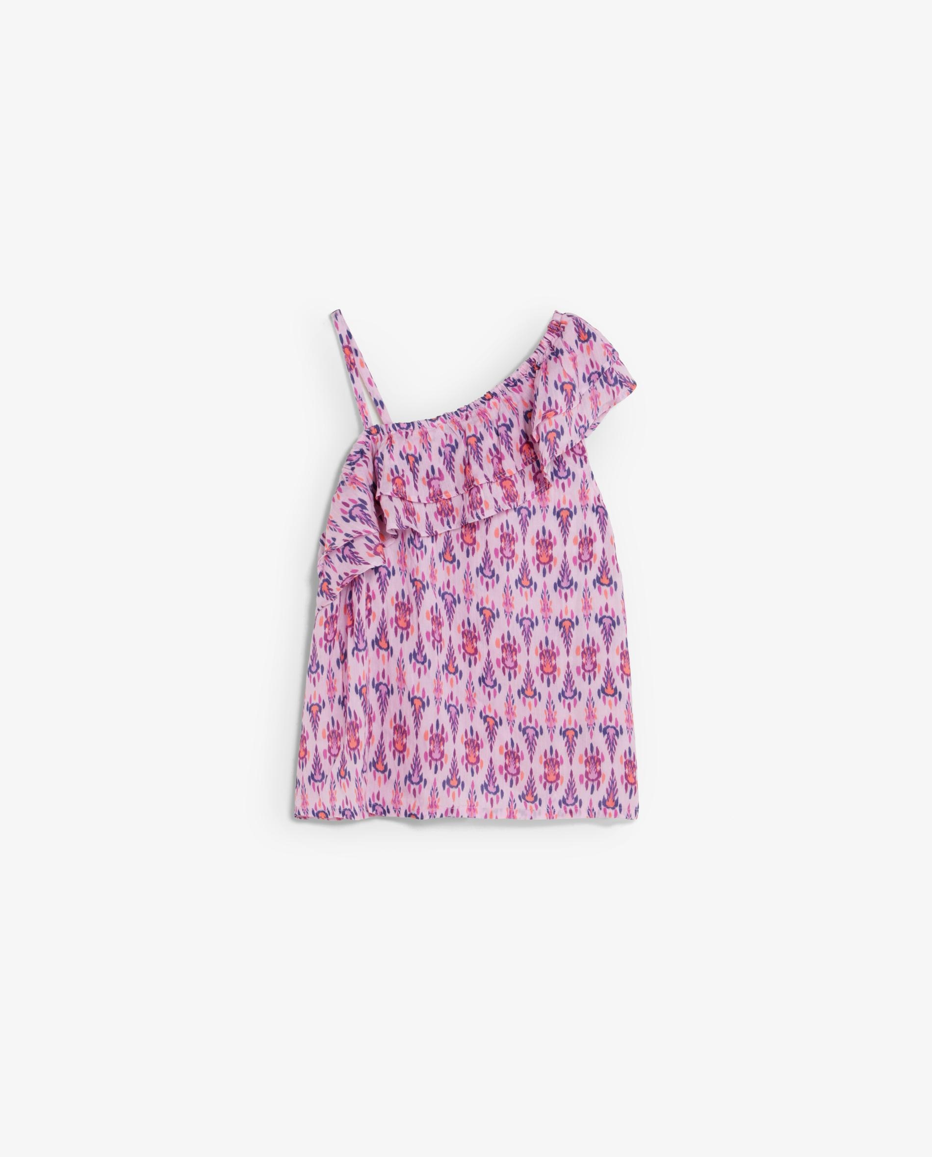 Top de niña asimétrico con estampado - Scalpers - Multicolor Multicolor-4