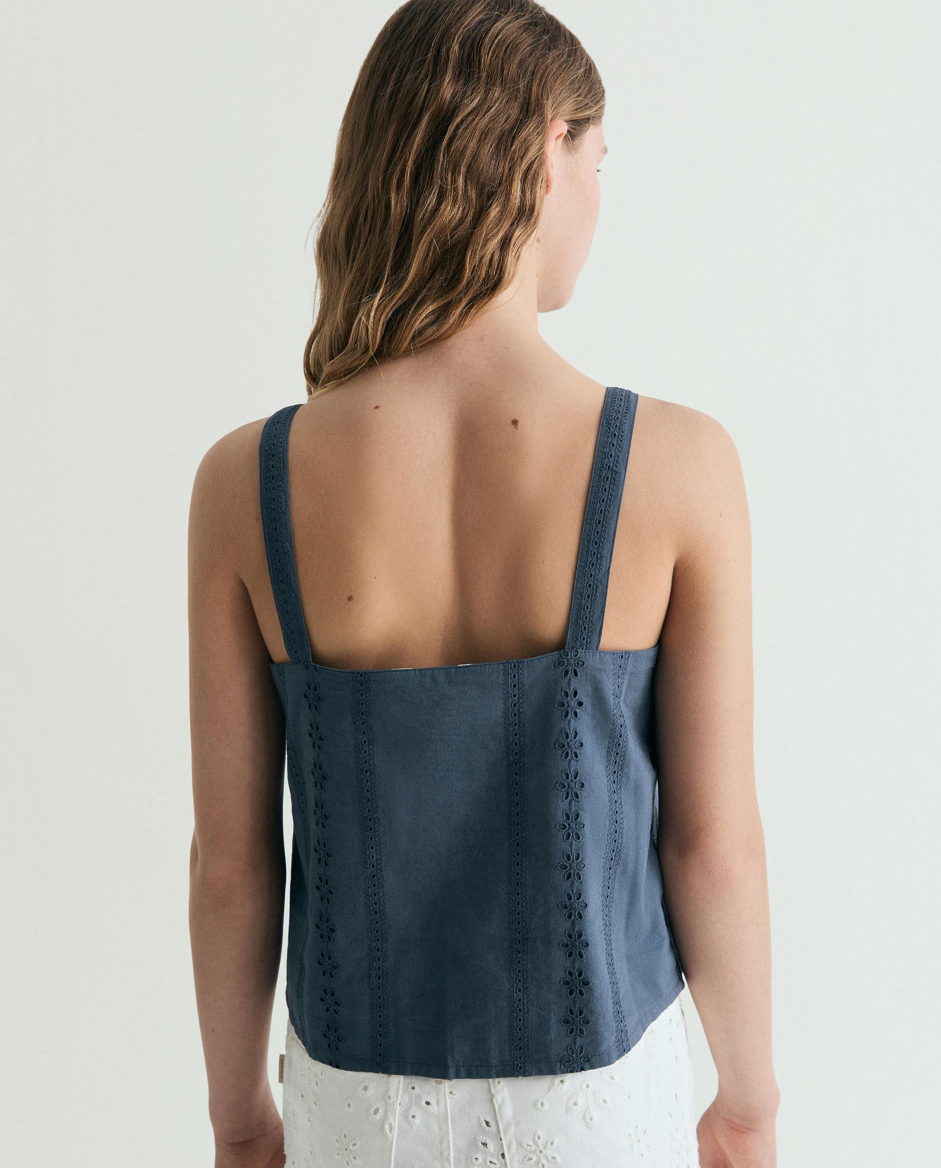 Top de niña bordado de tirantes - Scalpers - Azul antracita Azul antracita-2