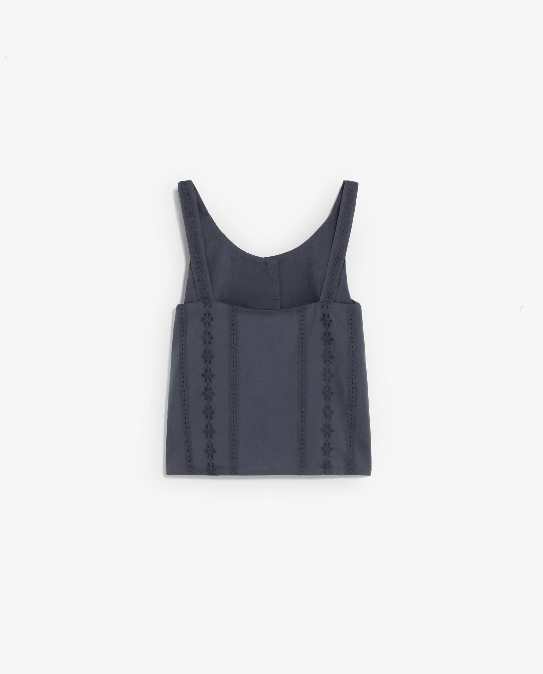 Top de niña bordado de tirantes - Scalpers - Azul antracita Azul antracita-5