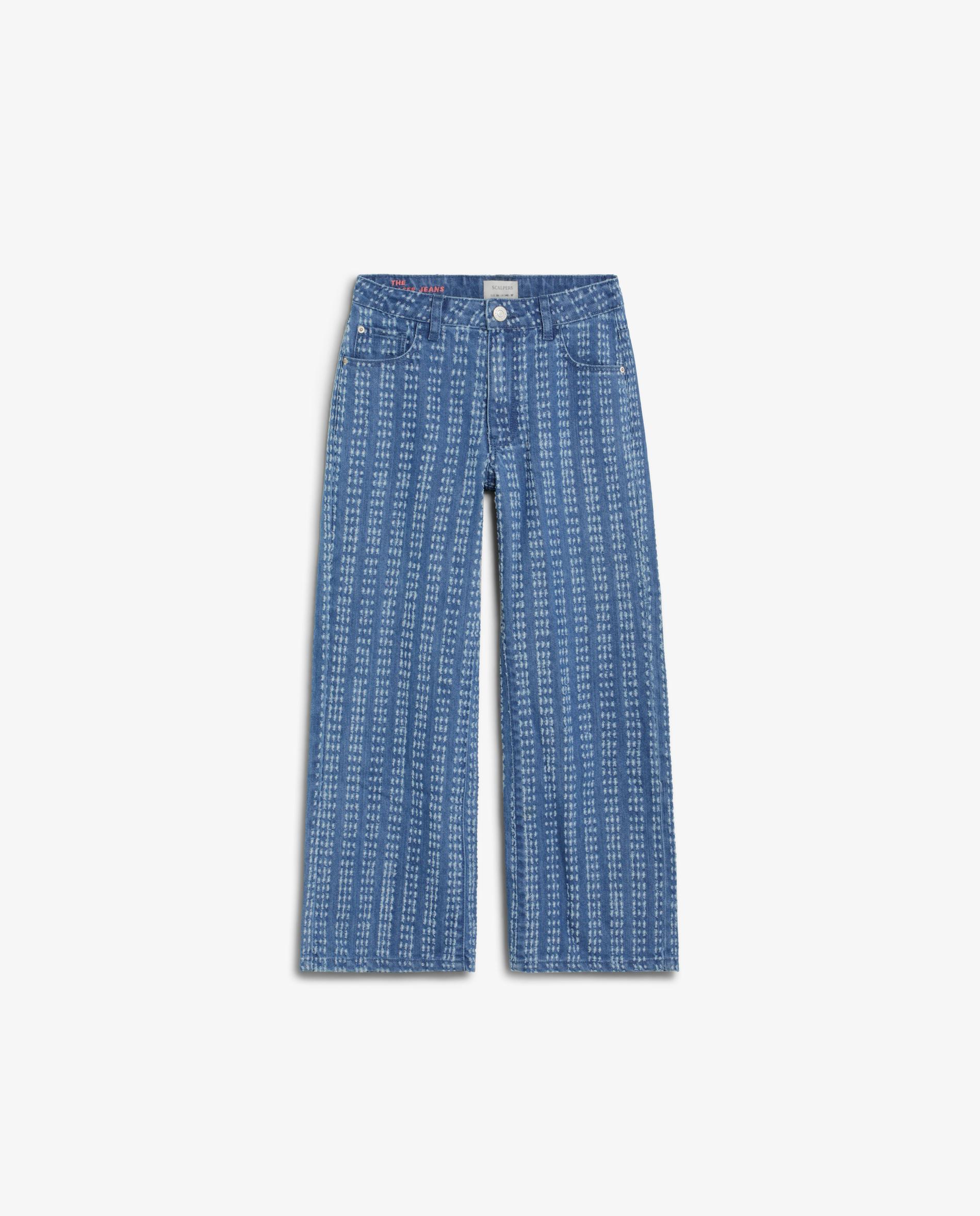 Vaquero de niña recto con estampado de rayas - Scalpers - Azul índigo Azul índigo-6