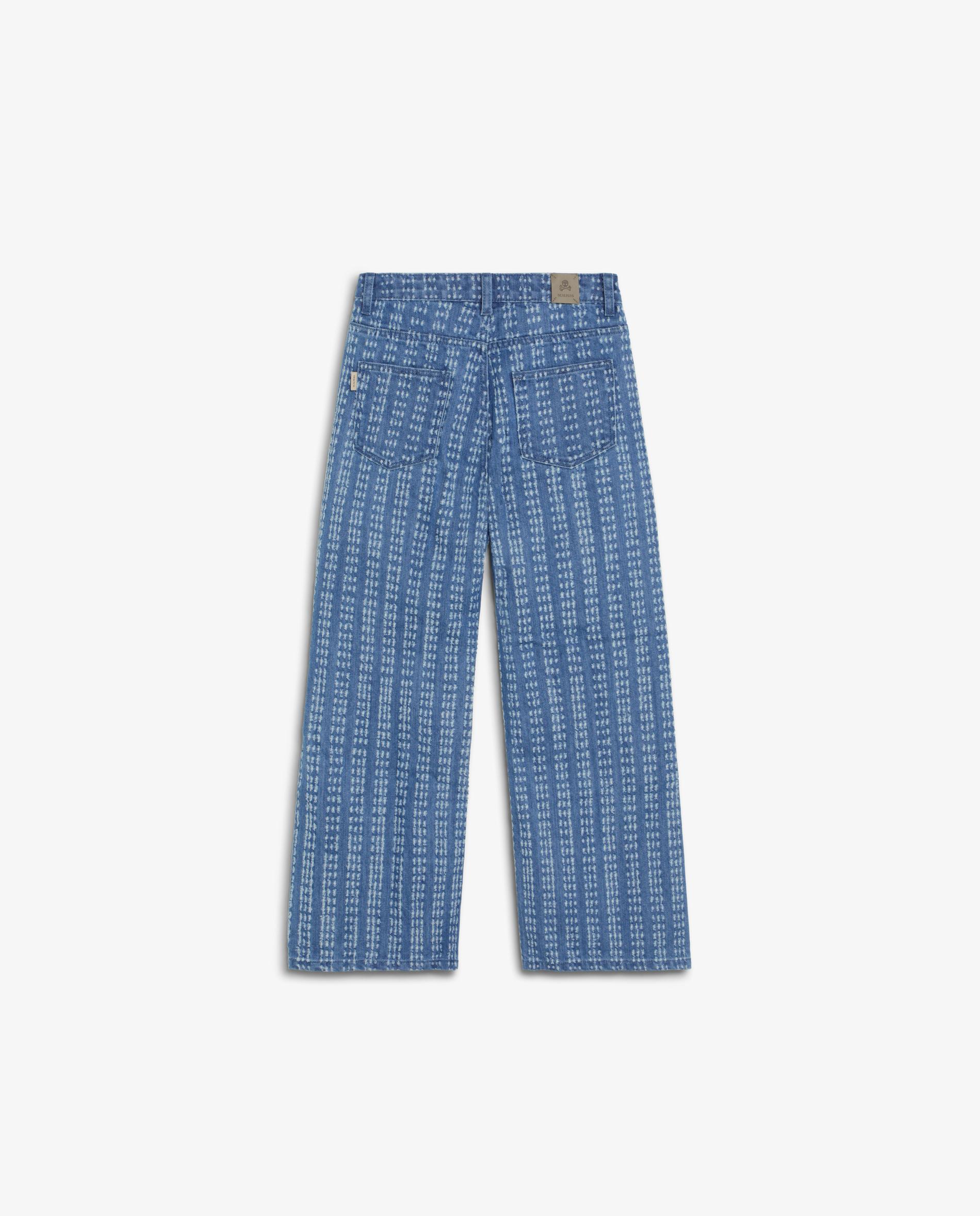 Vaquero de niña recto con estampado de rayas - Scalpers - Azul índigo Azul índigo-5