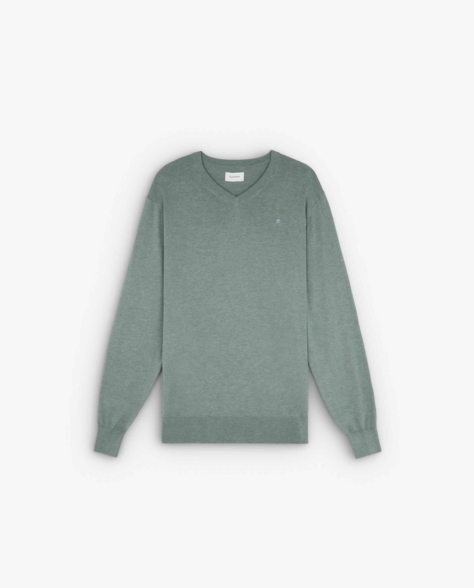 Imagen 6 de Jersey de hombre de algodón supima con cuello pico - Scalpers - Verde menta Verde menta