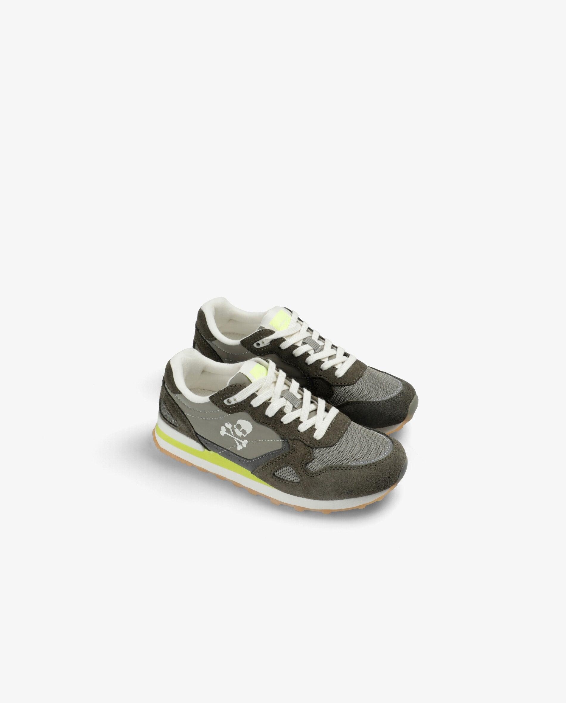 Zapatillas deportivas de niño combinadas con suela de goma - Scalpers - Verde militar Verde militar-3