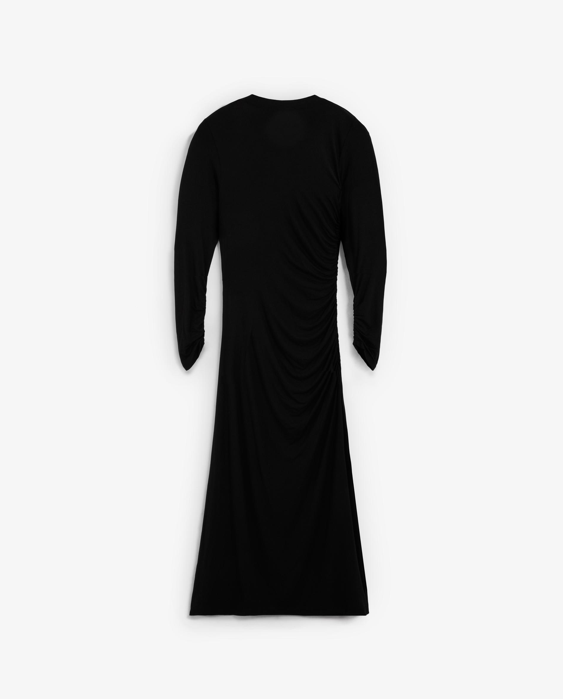 Vestido midi drapeado con cadenas decorativas - Scalpers - Negro Negro-4