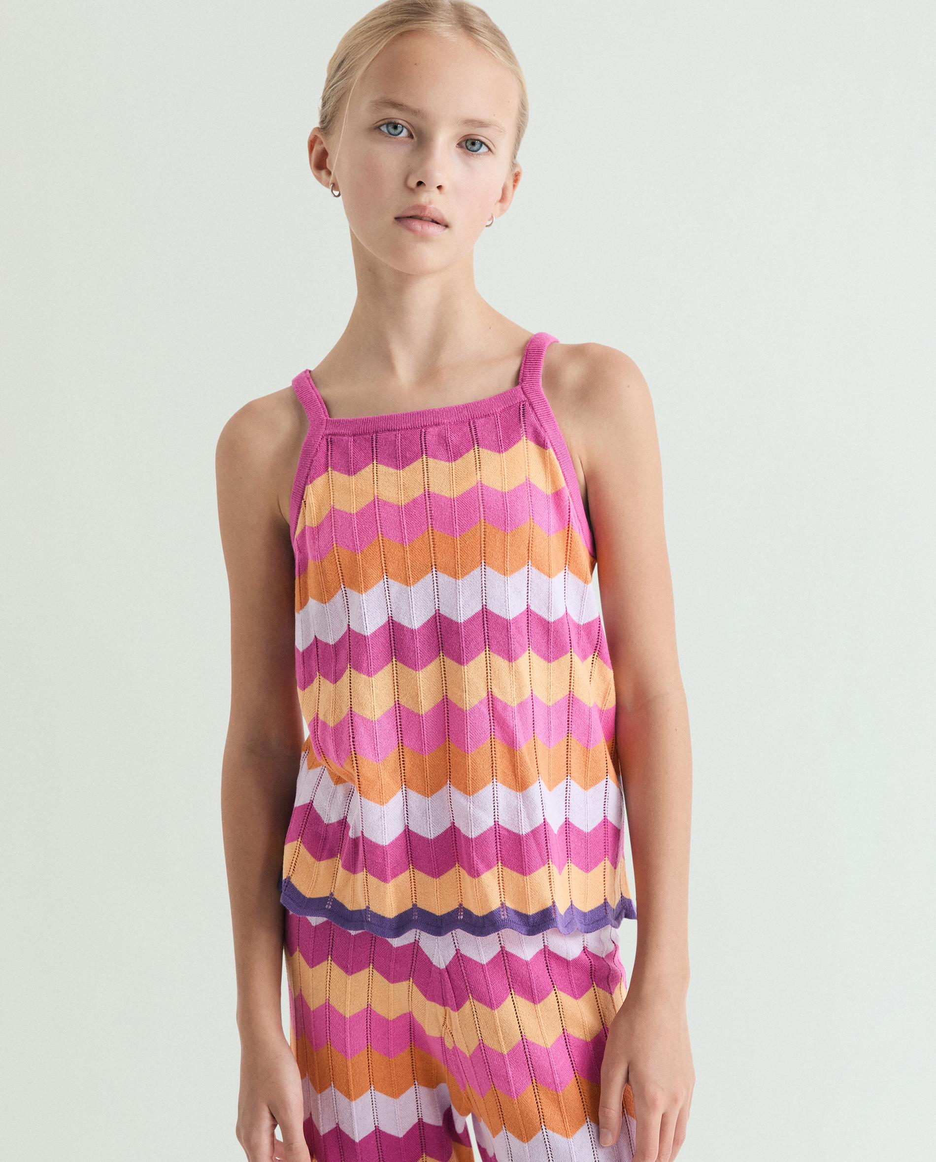 Top de niña de tirantes con estampado zigzag - Scalpers - Multicolor Multicolor-1