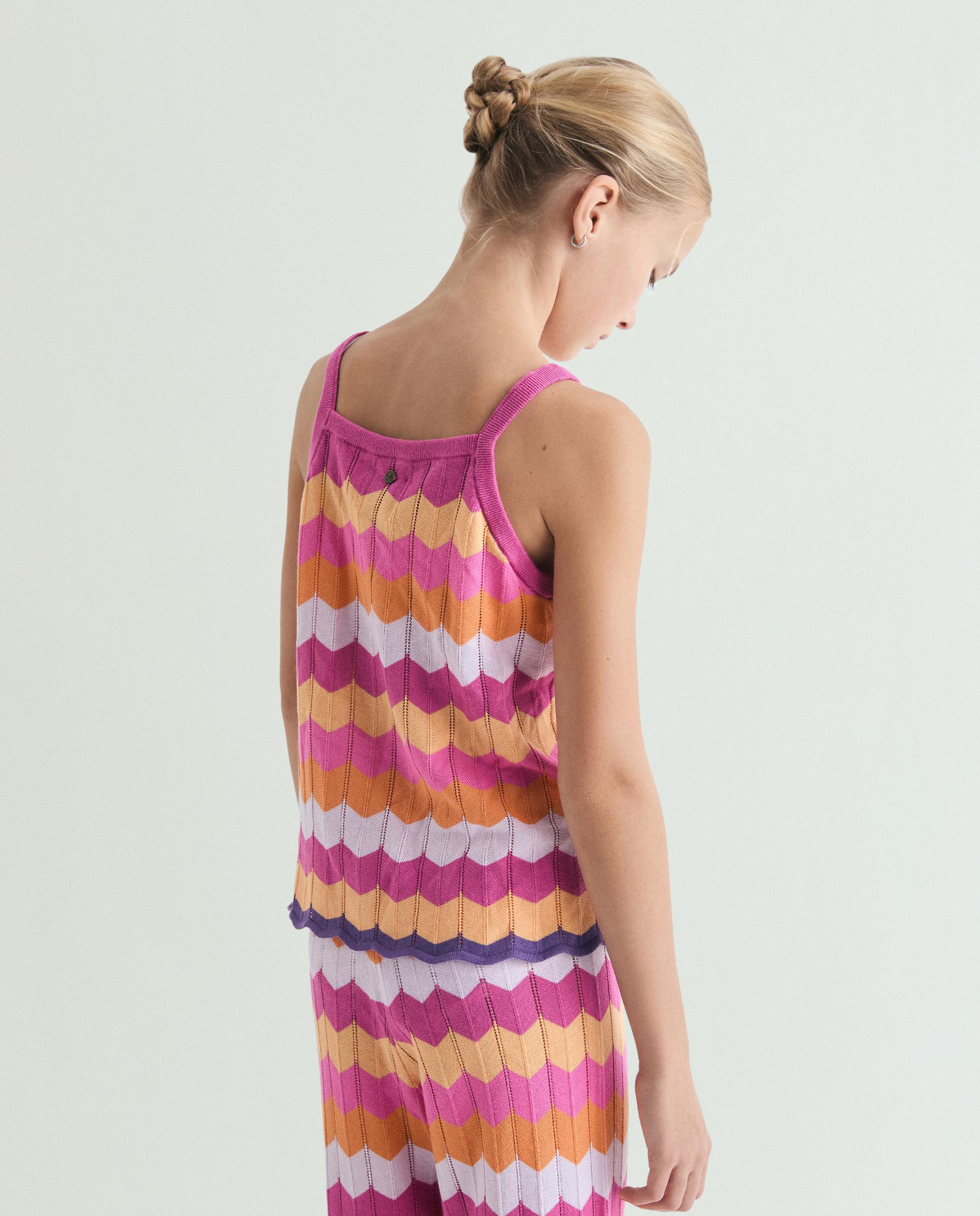Top de niña de tirantes con estampado zigzag - Scalpers - Multicolor Multicolor-2