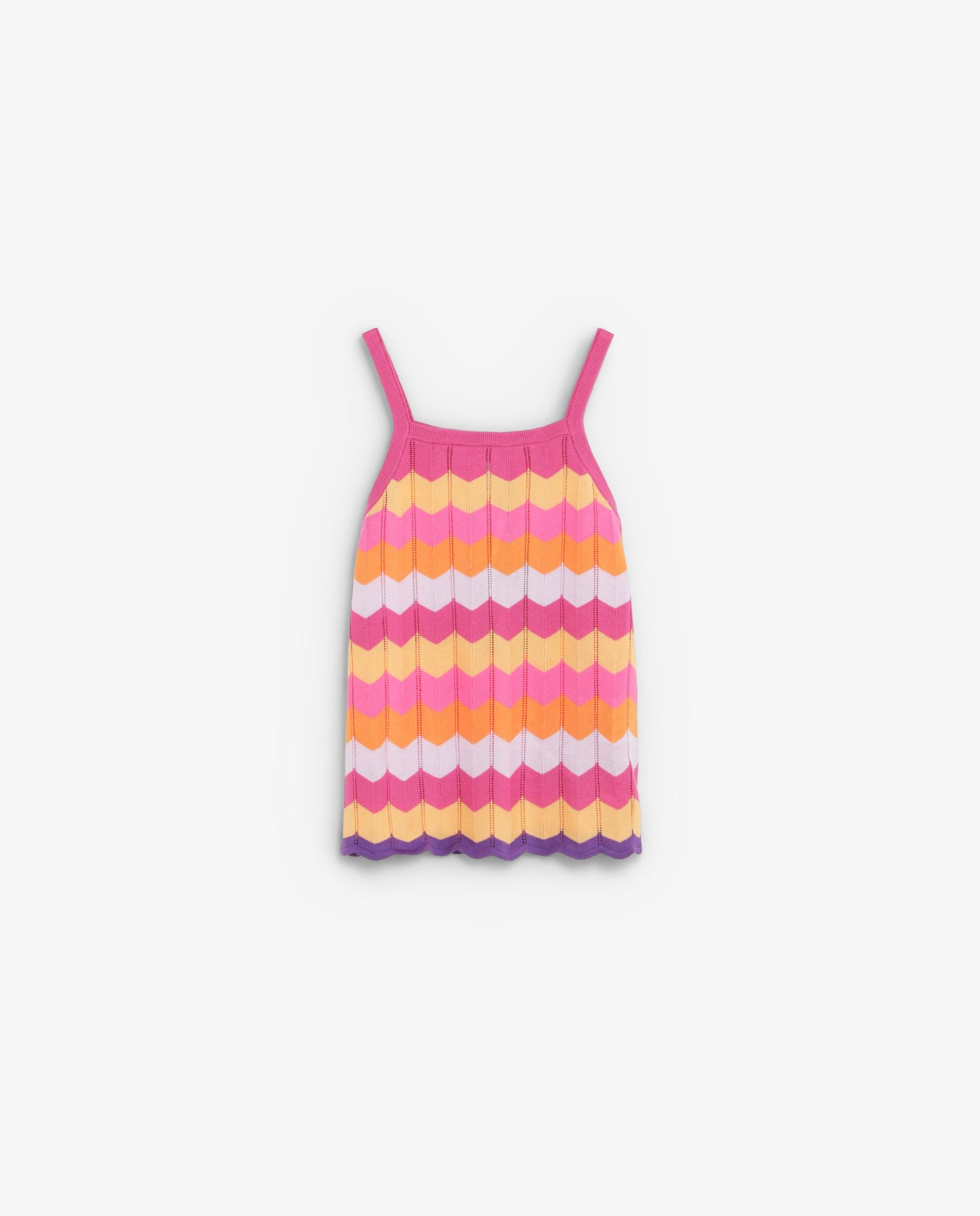 Top de niña de tirantes con estampado zigzag - Scalpers - Multicolor Multicolor-5