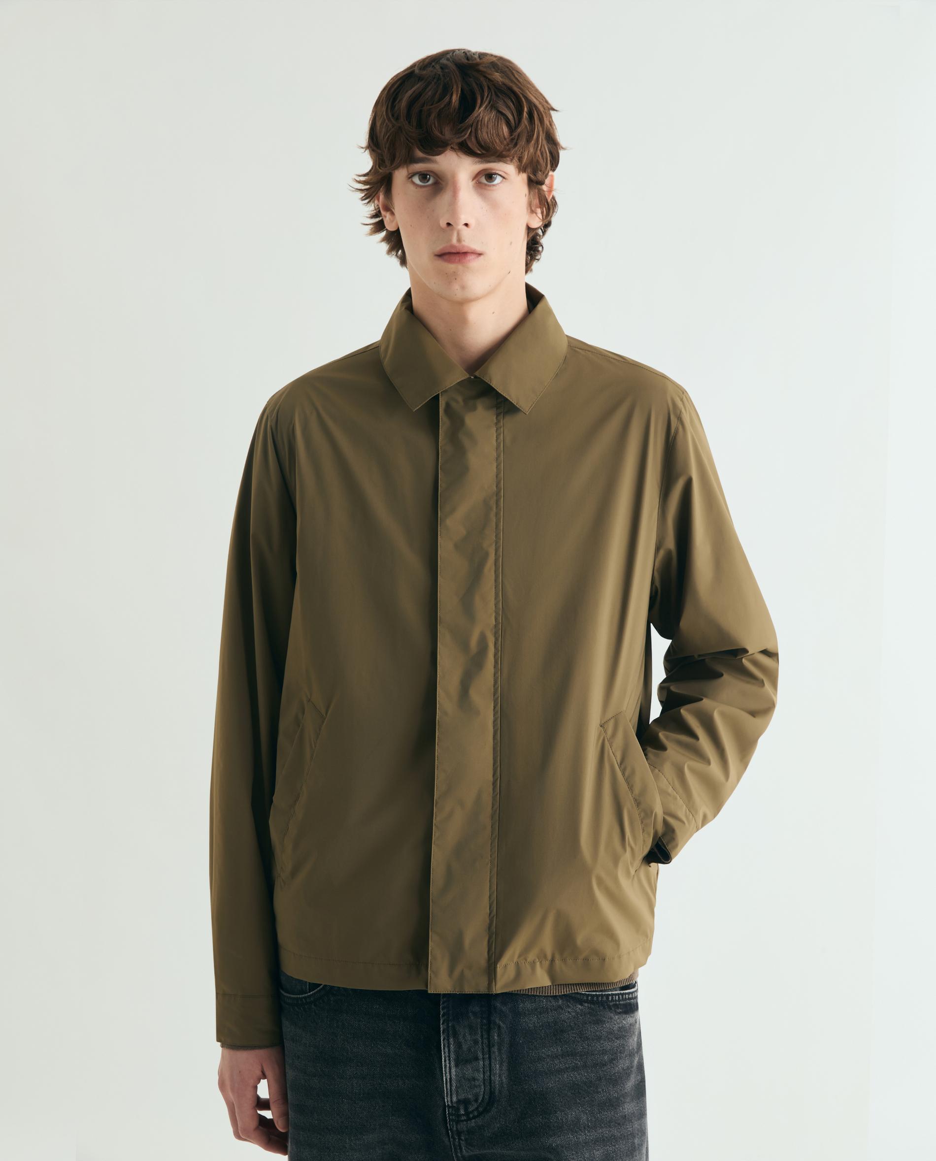 Scalpers - Chaqueta de hombre con cierre oculto de cremallera y botones a presión.