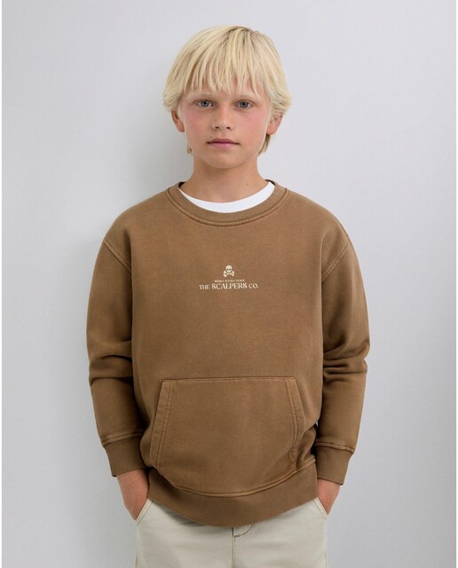 Imagen 0 de Sudadera de niño de algodón con estampado trasero y cuello redondo