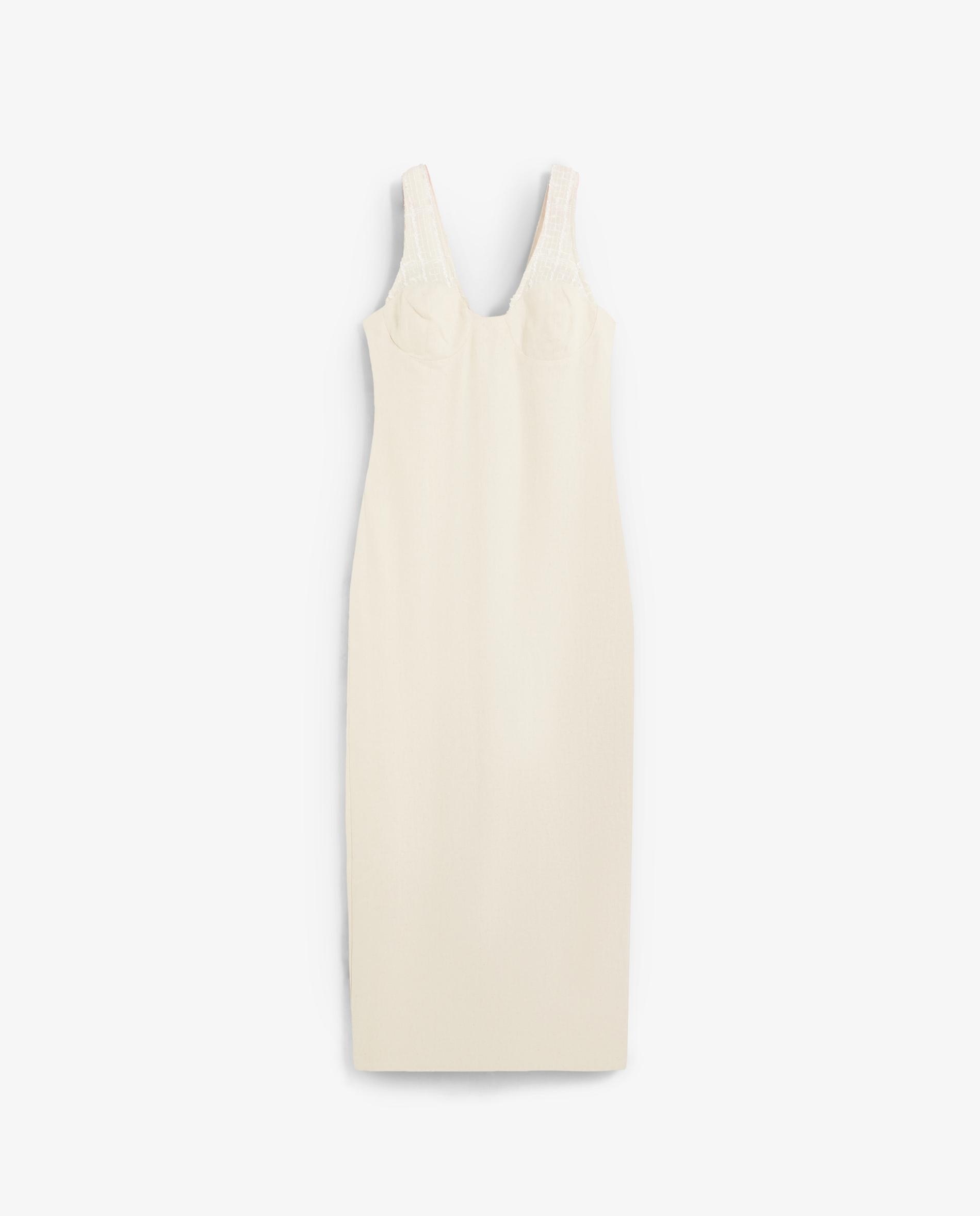 Scalpers - Vestido midi relaxed fit con detalles de encaje.
