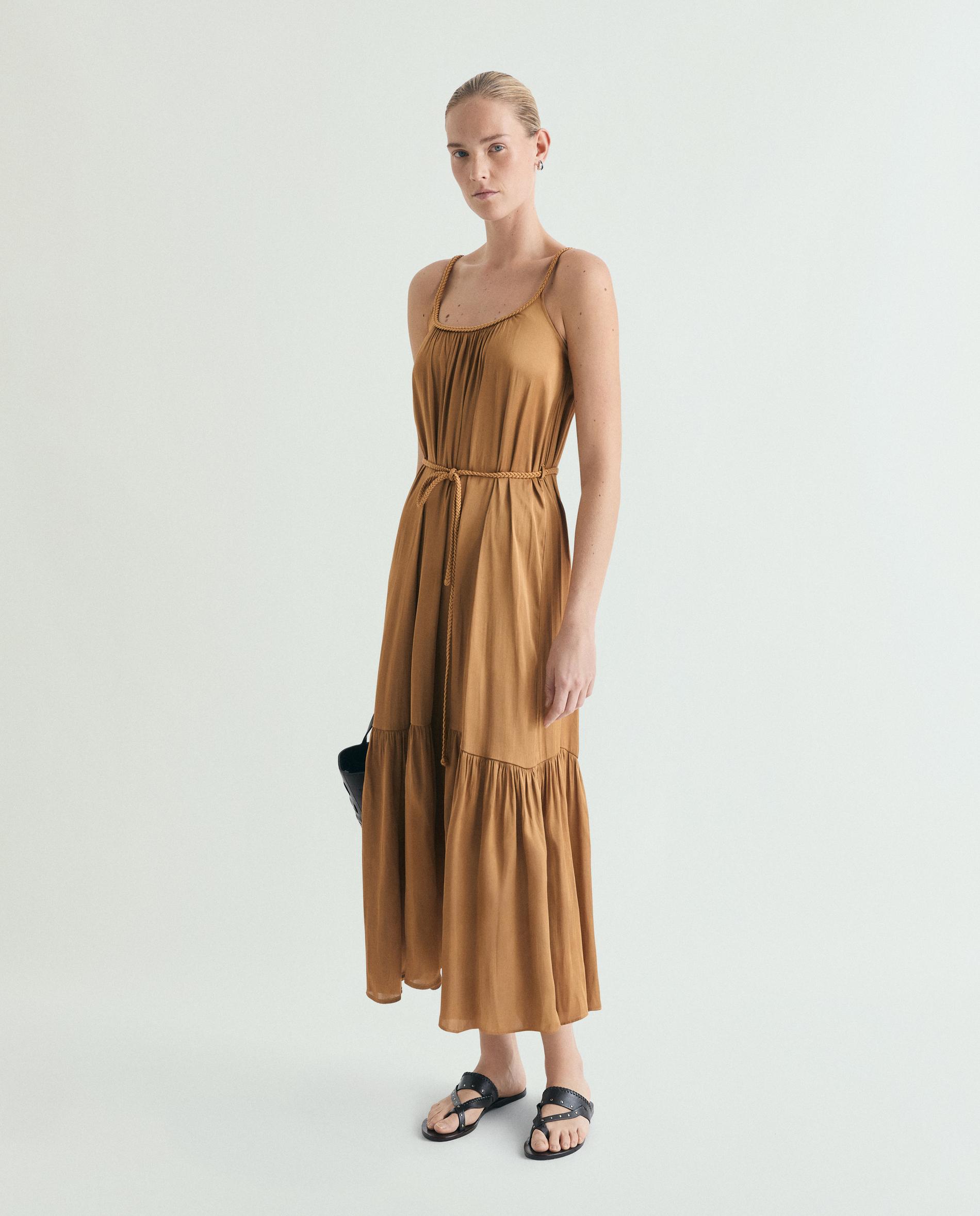 Scalpers - Vestido midi con tirantes trenzados.