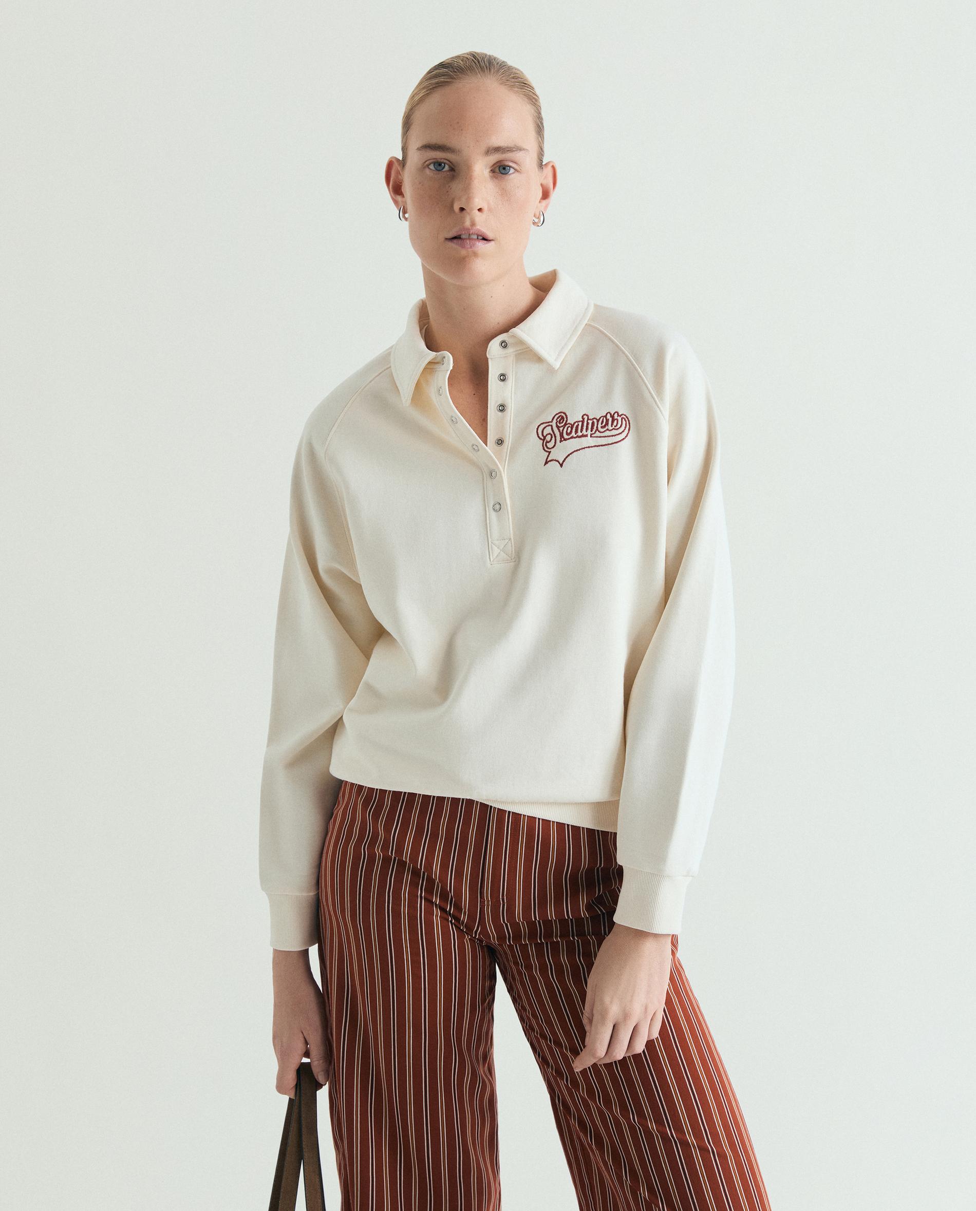 Scalpers - Sudadera de mujer relaxed fit con cuello polo.