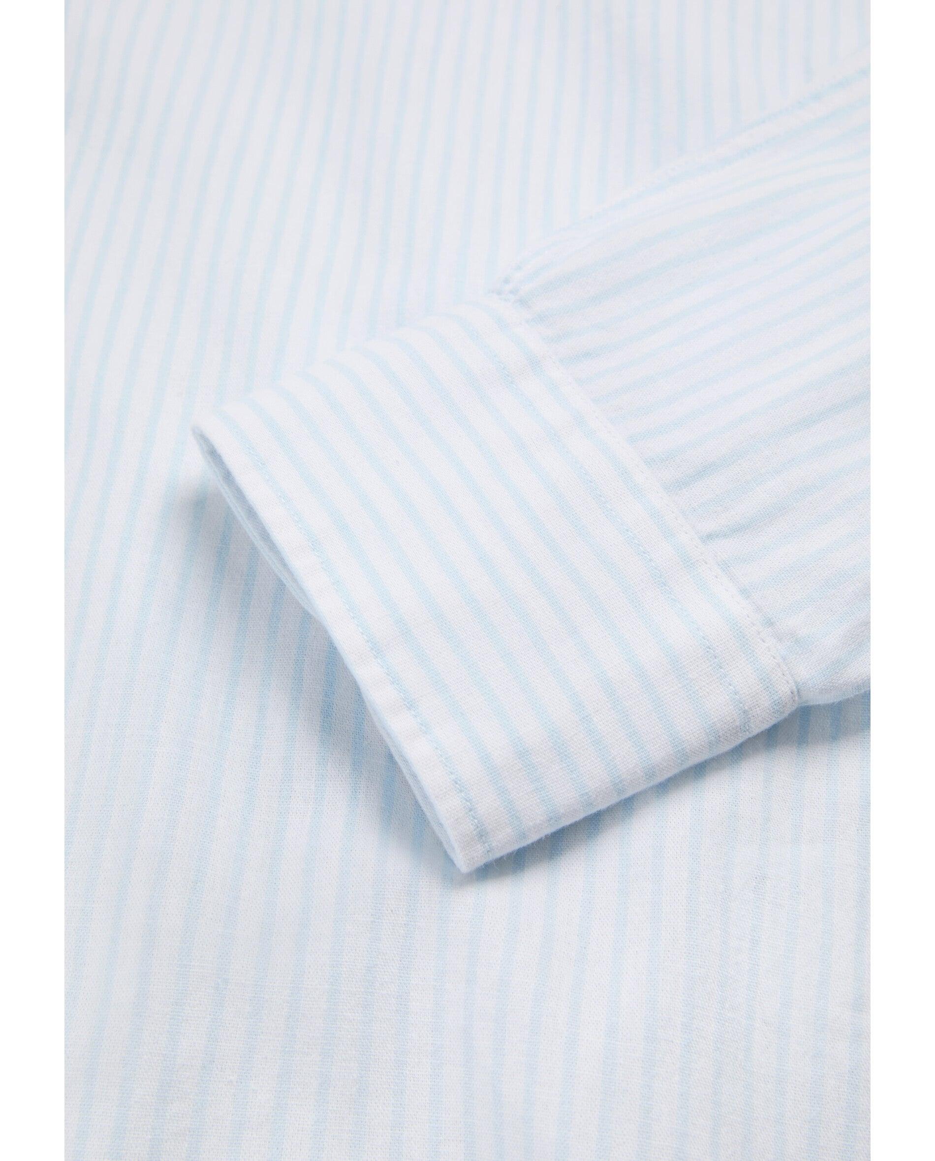 Camisa Oxford de hombre a rayas de manga larga - Scalpers - Azul Azul-4