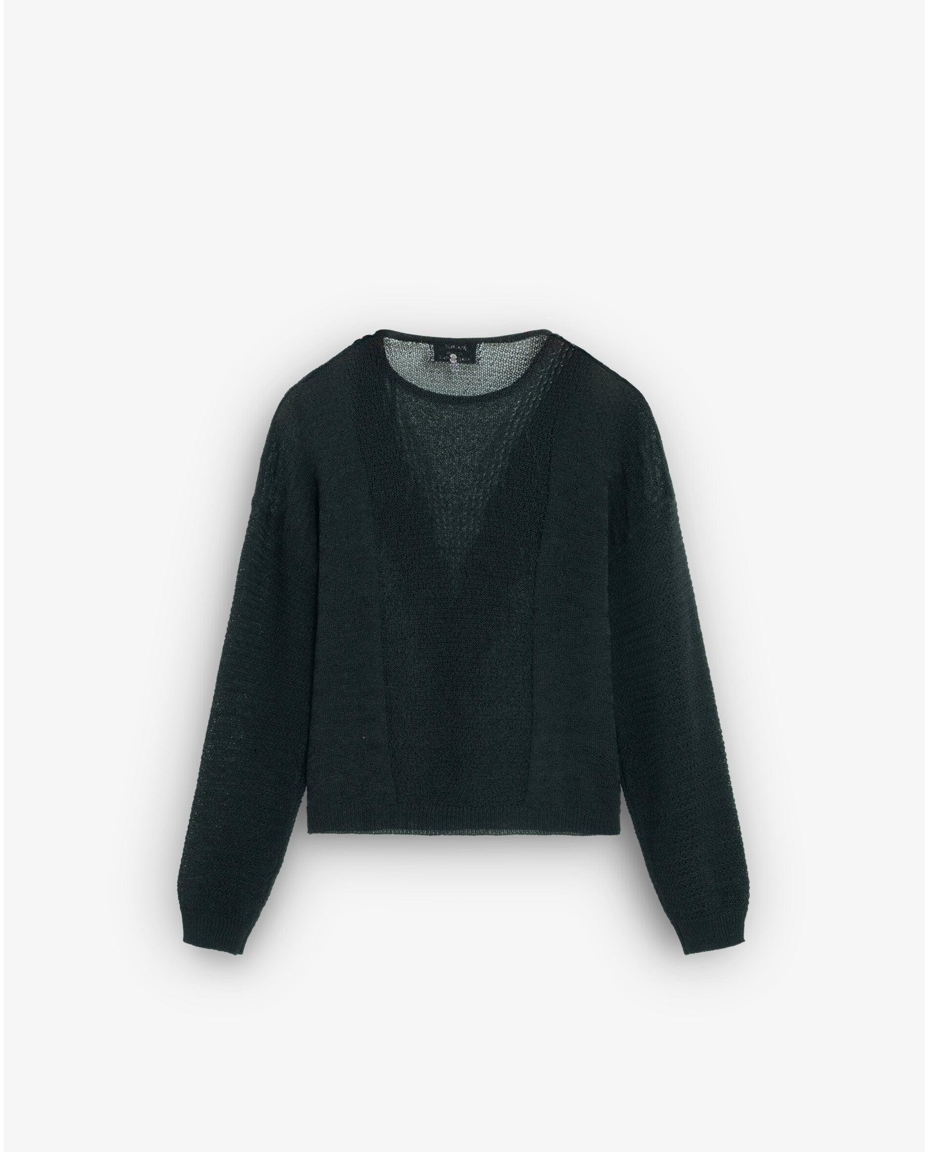 Jersey de mujer con flecos y detalles calados - Scalpers - Negro Negro-6