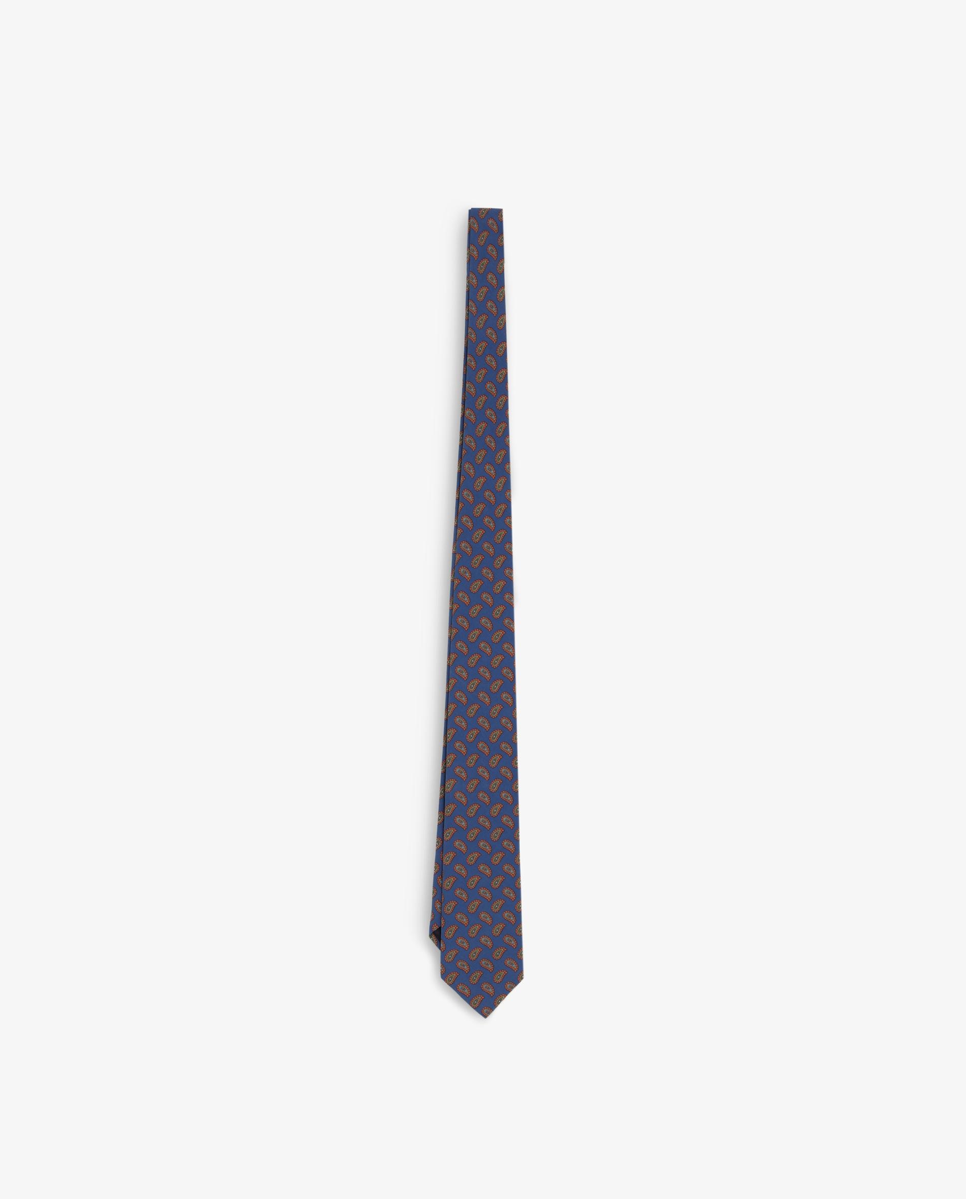 Corbata de hombre de seda con estampado paisley - Scalpers - Azul Azul-1